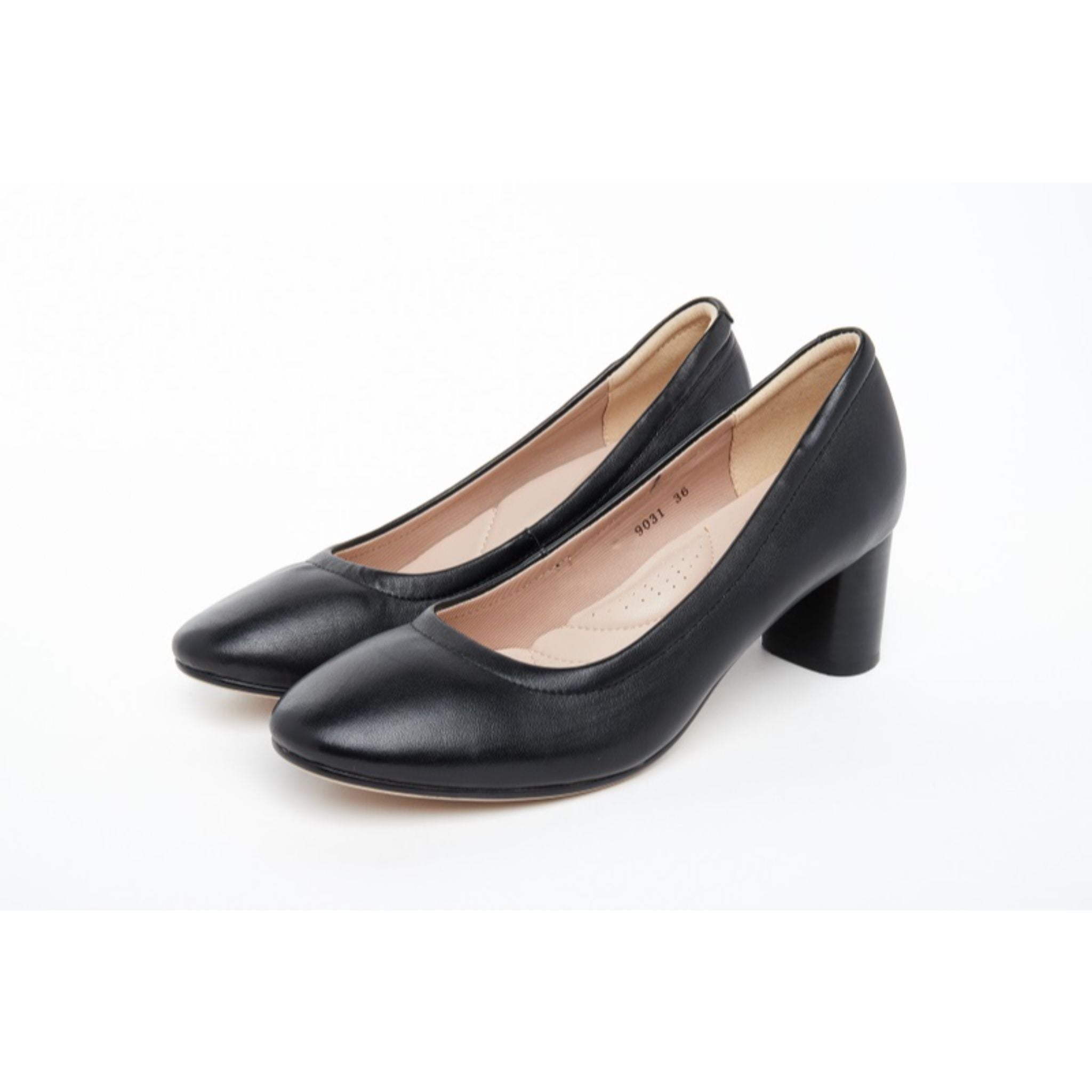 Barani Classic Leather 5cm Heels 9031 Black - Comfortable Women's Dress Shoes for Work, Office & Formal Occasions