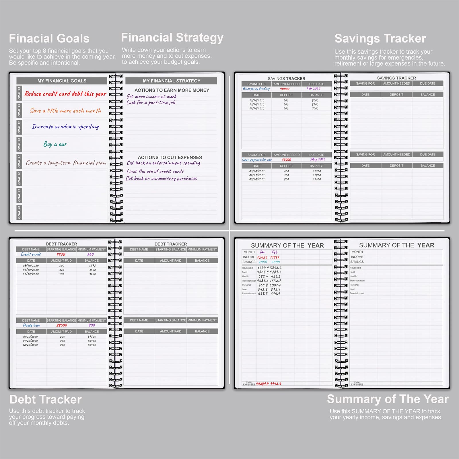 2025 Monthly Budget Planner - 12-Month Financial Organizer with Expense Tracker | 5.8
