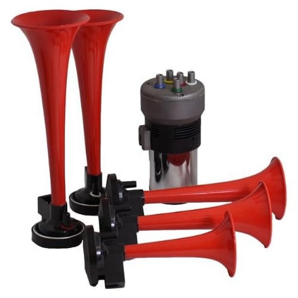 DS18 DS-ST1016R 12V 4-Horn Car Audio System with Air Compressor & Mounting Kit - Perfect for Trucks, Jeeps & Off-Road Vehicles