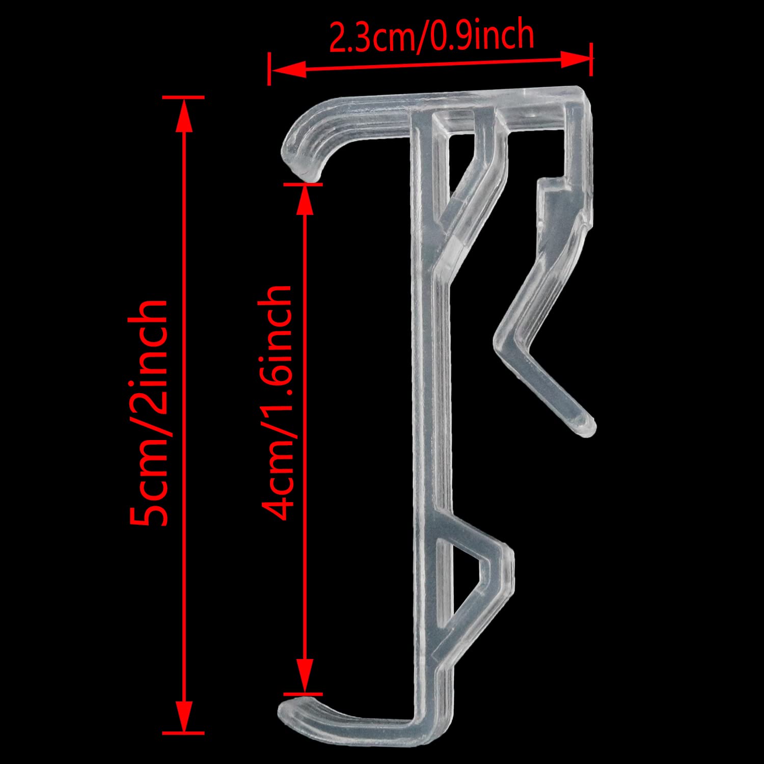 10PCS Clear Plastic Blinds Clips - Valance Clips for High Profile Blinds, 2