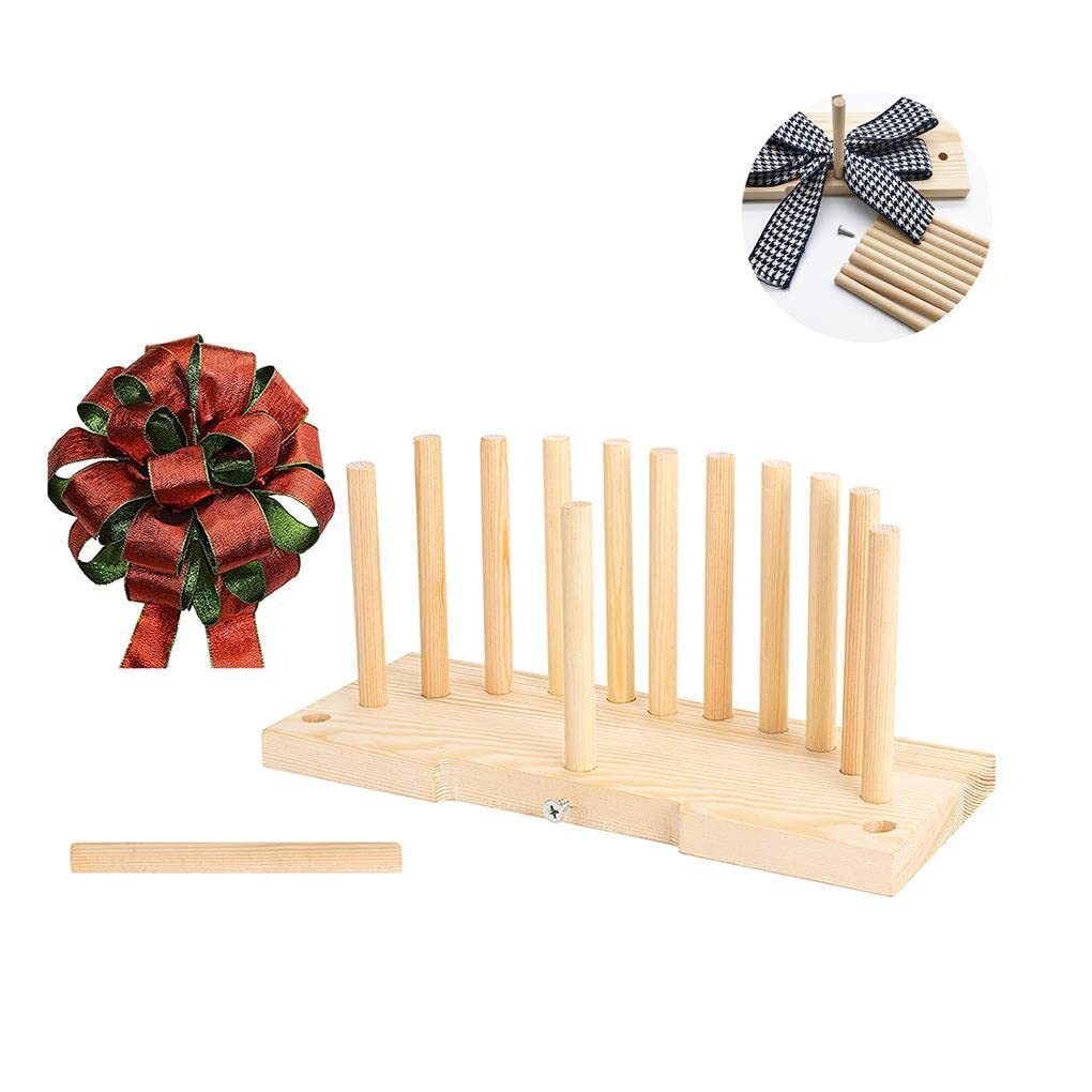IEEDFJKK Double-Sided Wooden Bow Maker Tool - DIY Ribbon Wrapping & Decoration Assistant for Gift Wrapping, Crafts, Wedding, Christmas & Party Decorations