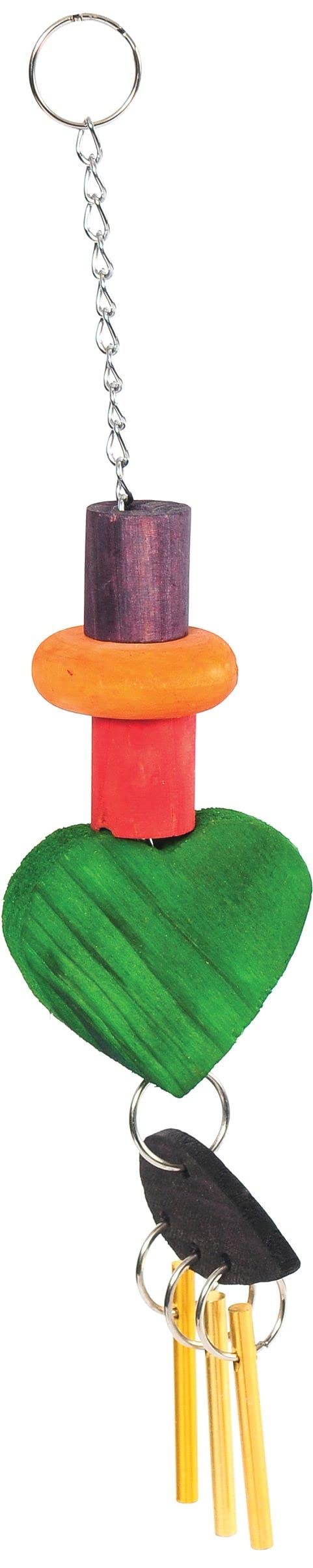 Premium Wooden Bird House with Chimes - Fun & Interactive Bird Toy for Parrots, Cockatiels & Small Birds - Perfect for Cage Play & Outdoor Aviary Enrichment