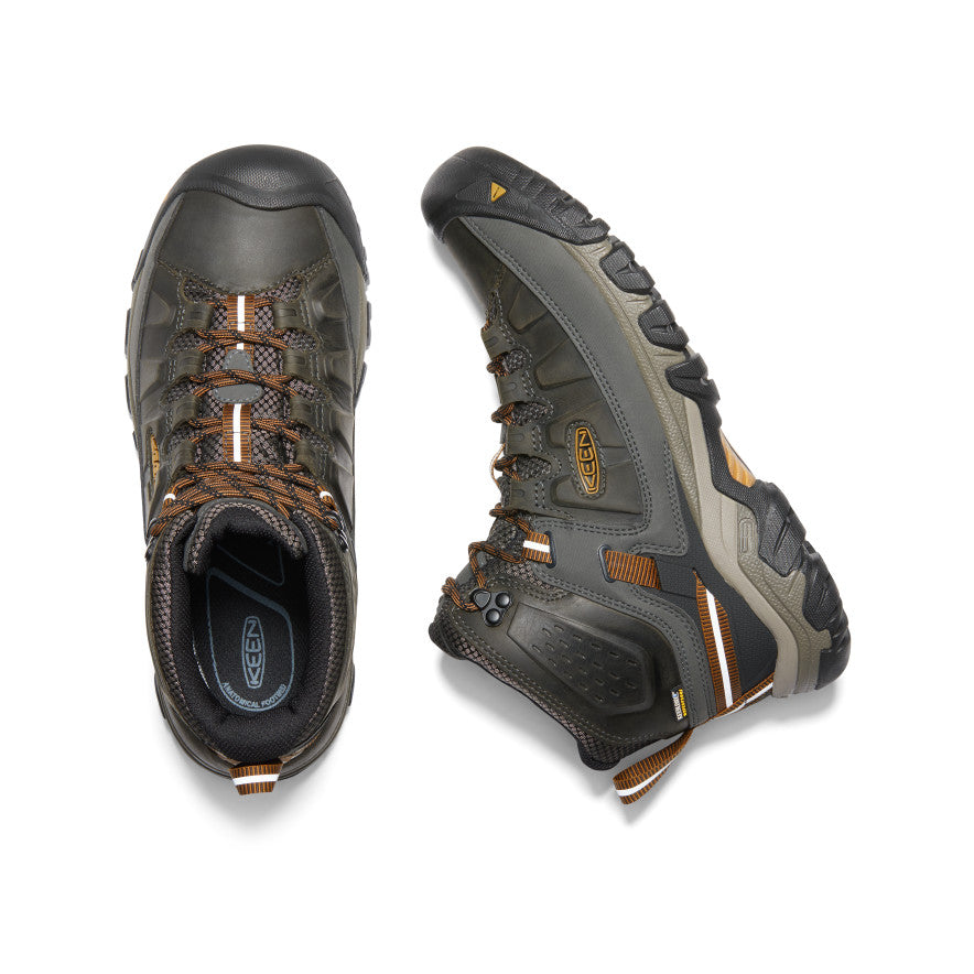 Men's KEEN Targhee III Waterproof Hiking Boots - Black Olive/Golden Brown | Mid-Cut Ankle Support | All-Terrain Traction | Ideal for Hiking, Backpacking & Outdoor Adventures