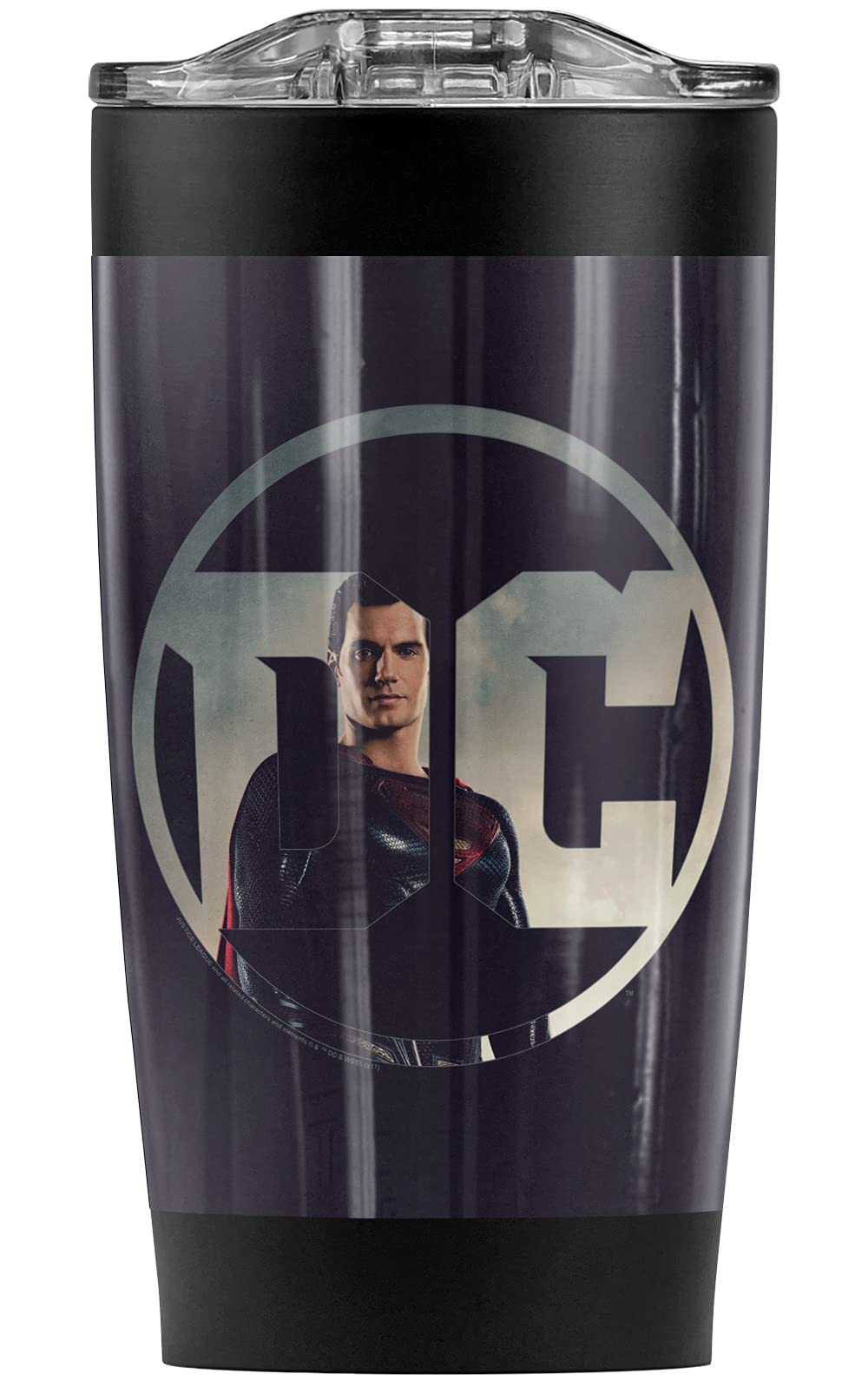 Justice League DC Comics Superman 20 oz Stainless Steel Tumbler - Vacuum Insulated Travel Mug with Leakproof Lid | Keeps Drinks Hot/Cold for Hours | Perfect for Coffee, Tea, Iced Beverages | Office, Gym, Camping, Car Commute