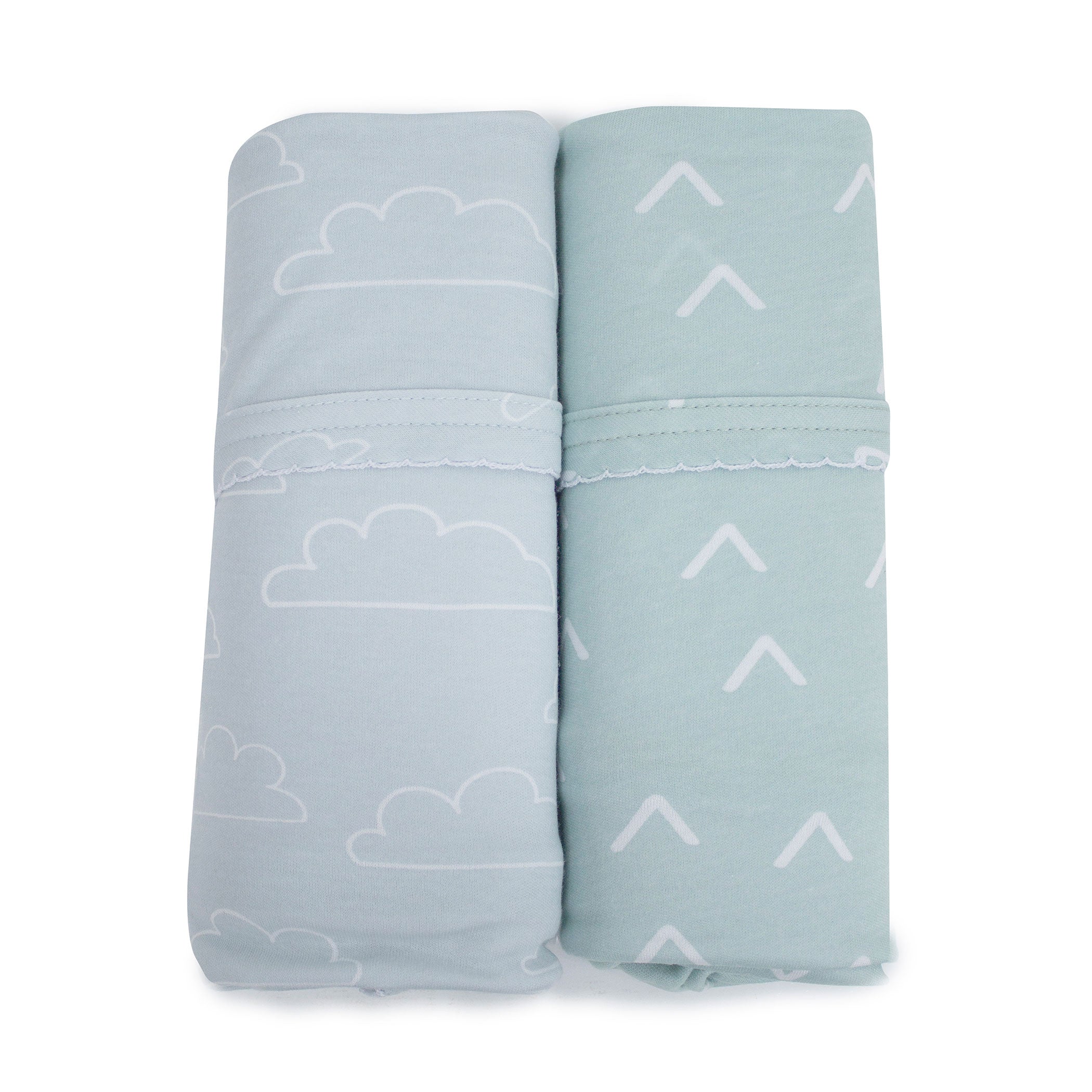 Nordic Style 2-Pack Jersey Wrap in Dusty Sky & Mint Colors - Soft & Comfortable for Home, Office, and Travel Use