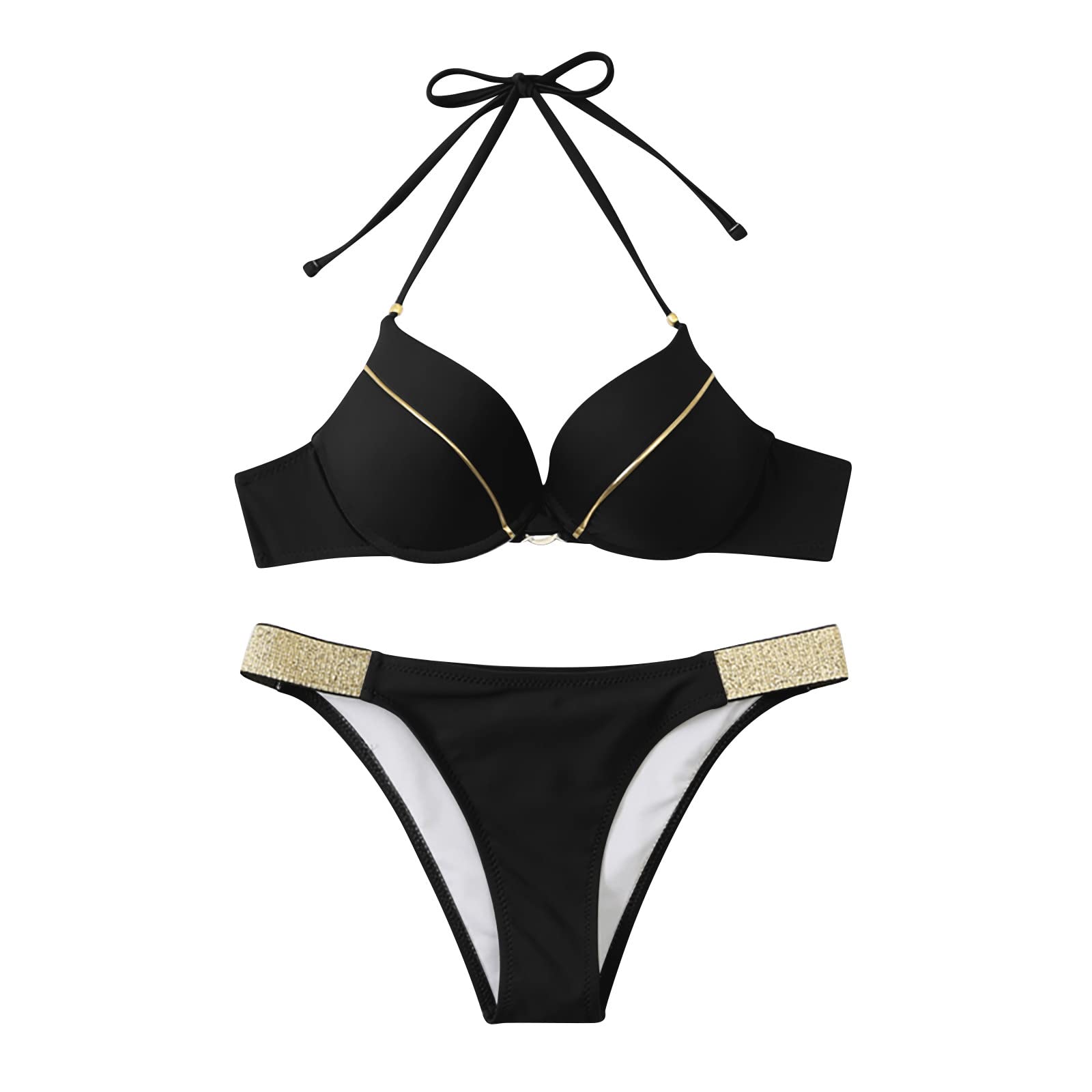 InKach Push Up Bikini Set - Underwire Halter Swimwear for Beach & Pool