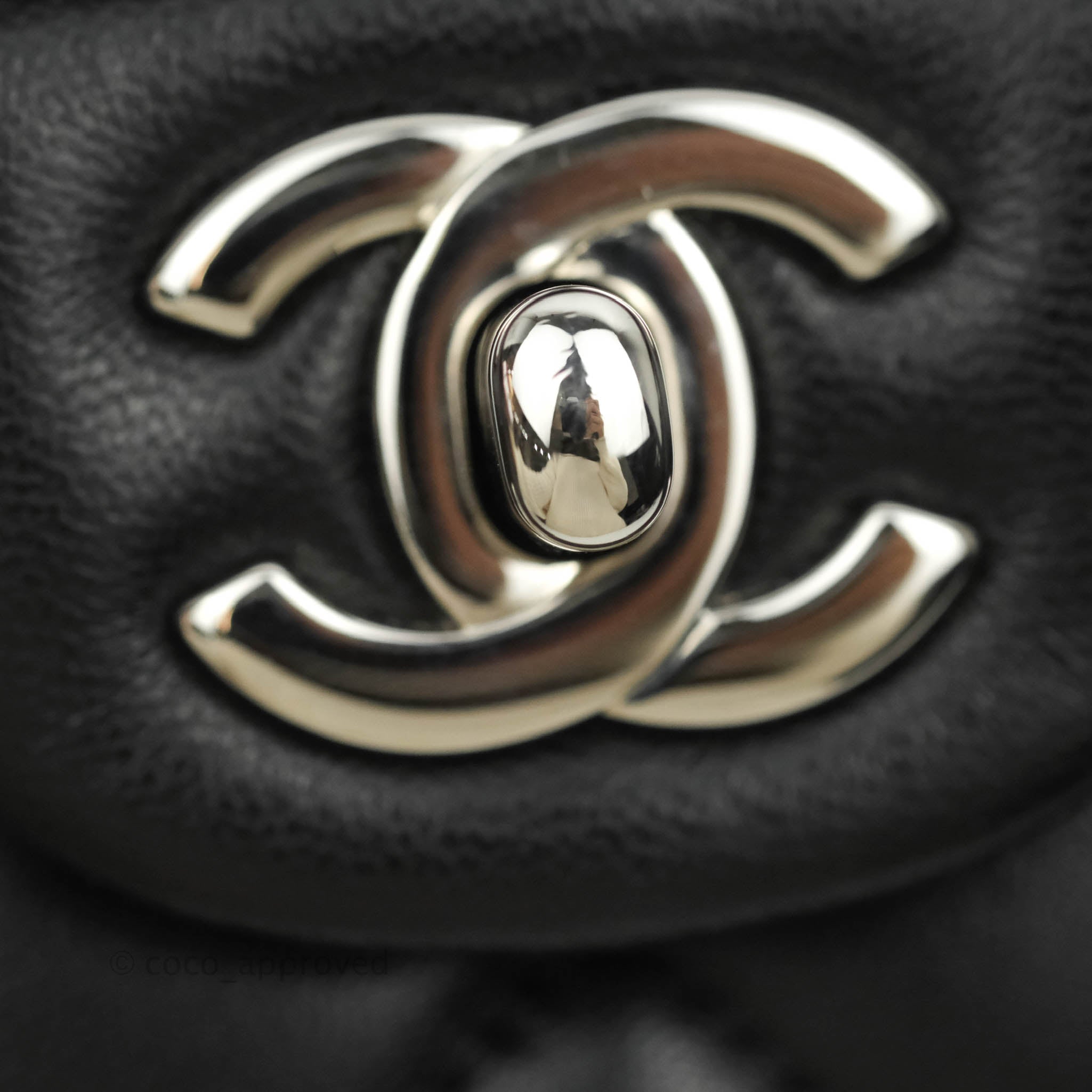 Chanel Classic M/L Medium Double Flap Bag - Black Lambskin Leather with Silver Hardware | Luxury Handbag for Women, Perfect for Work, Evening & Special Occasions