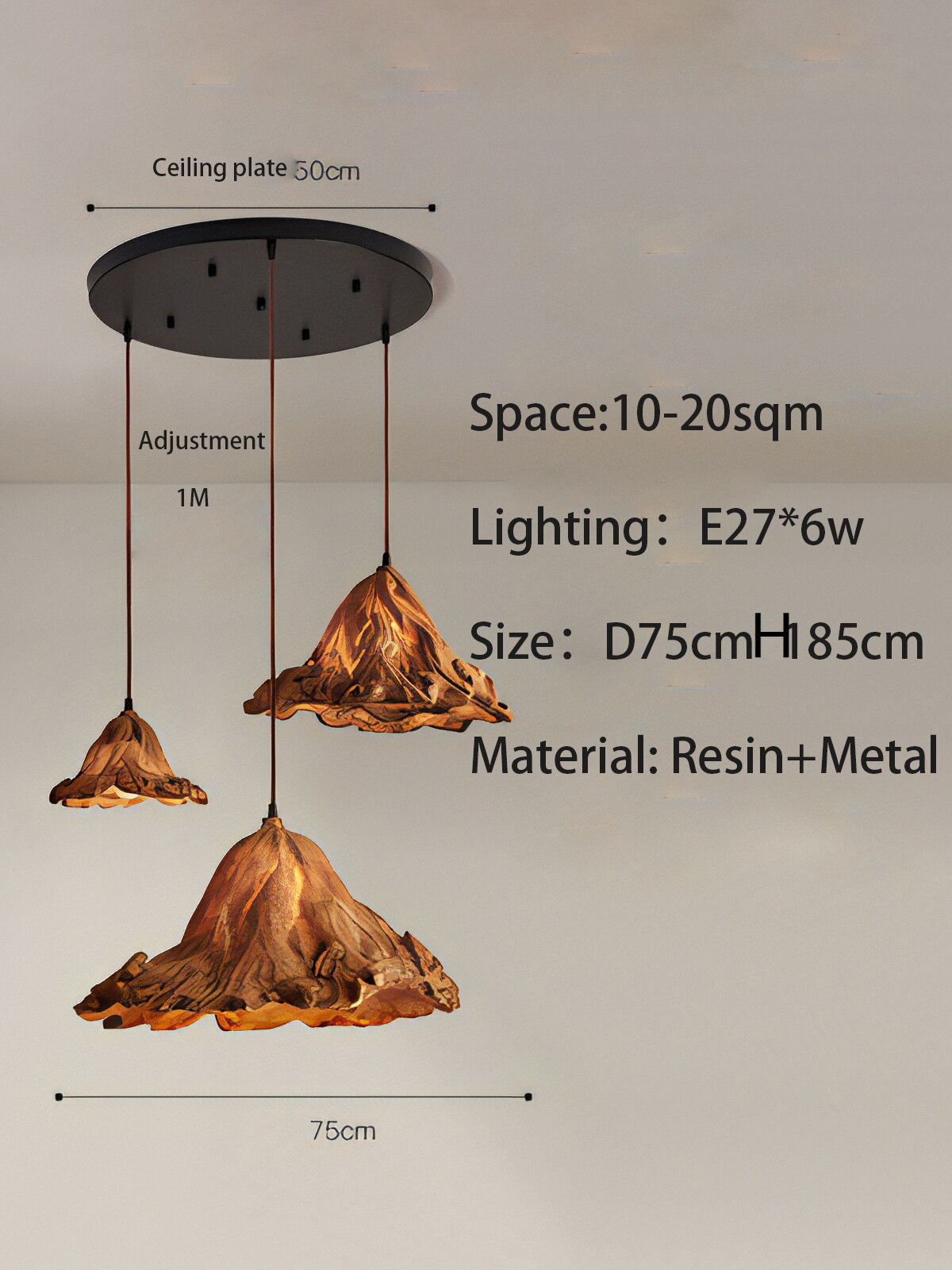 Elegant Metal Lustre Ceiling Lamp - Stylish Modern Chandelier Lighting for Living Room, Bedroom & Dining Room