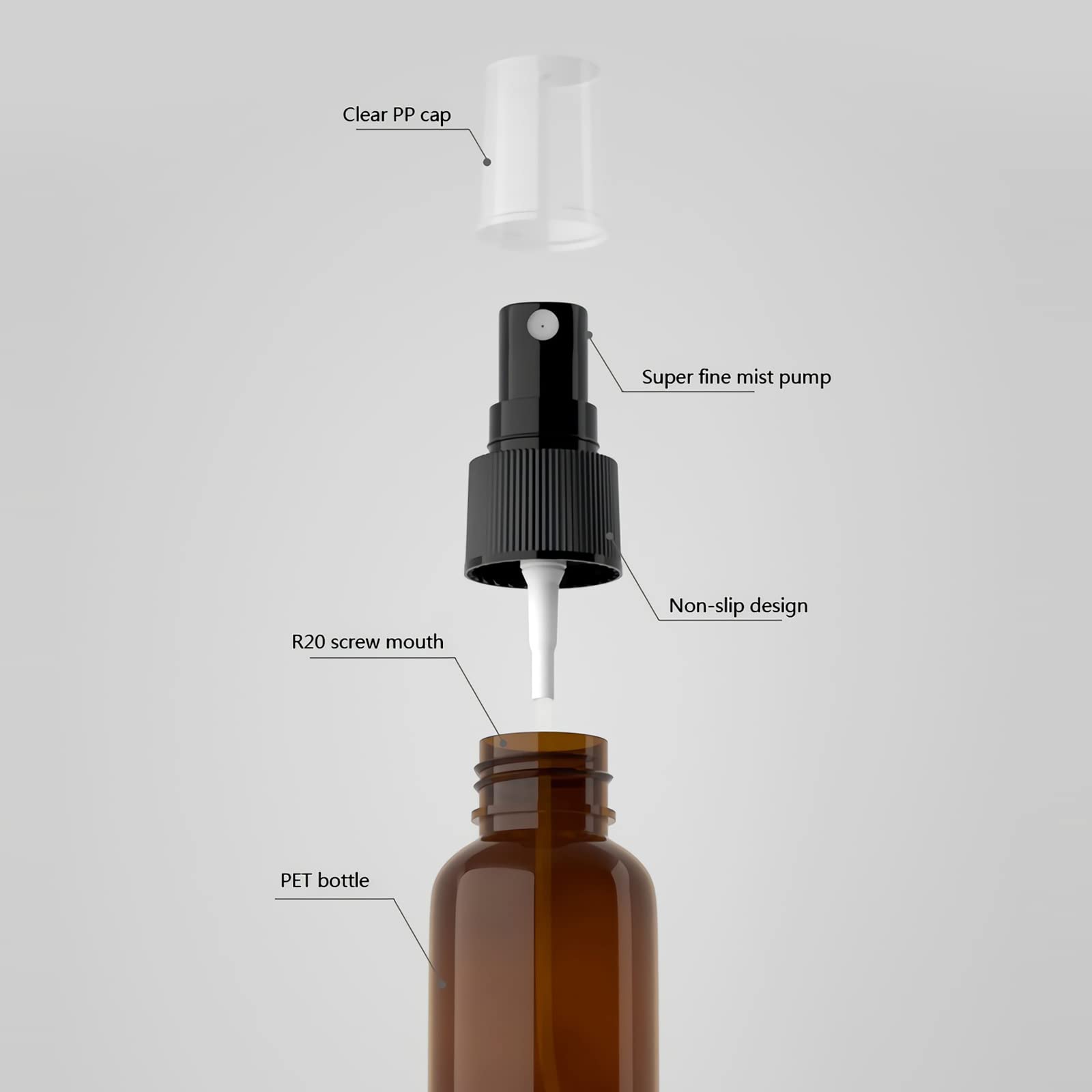 LusDoly 100ml Green Plastic Fine Mist Spray Bottles (Pack of 100) - Empty Refillable Atomizer with Black Sprayer for Perfume, Essential Oils, Cosmetics & Travel - Includes 1 Funnel - Perfect for DIY, Salon, Home & Travel Use
