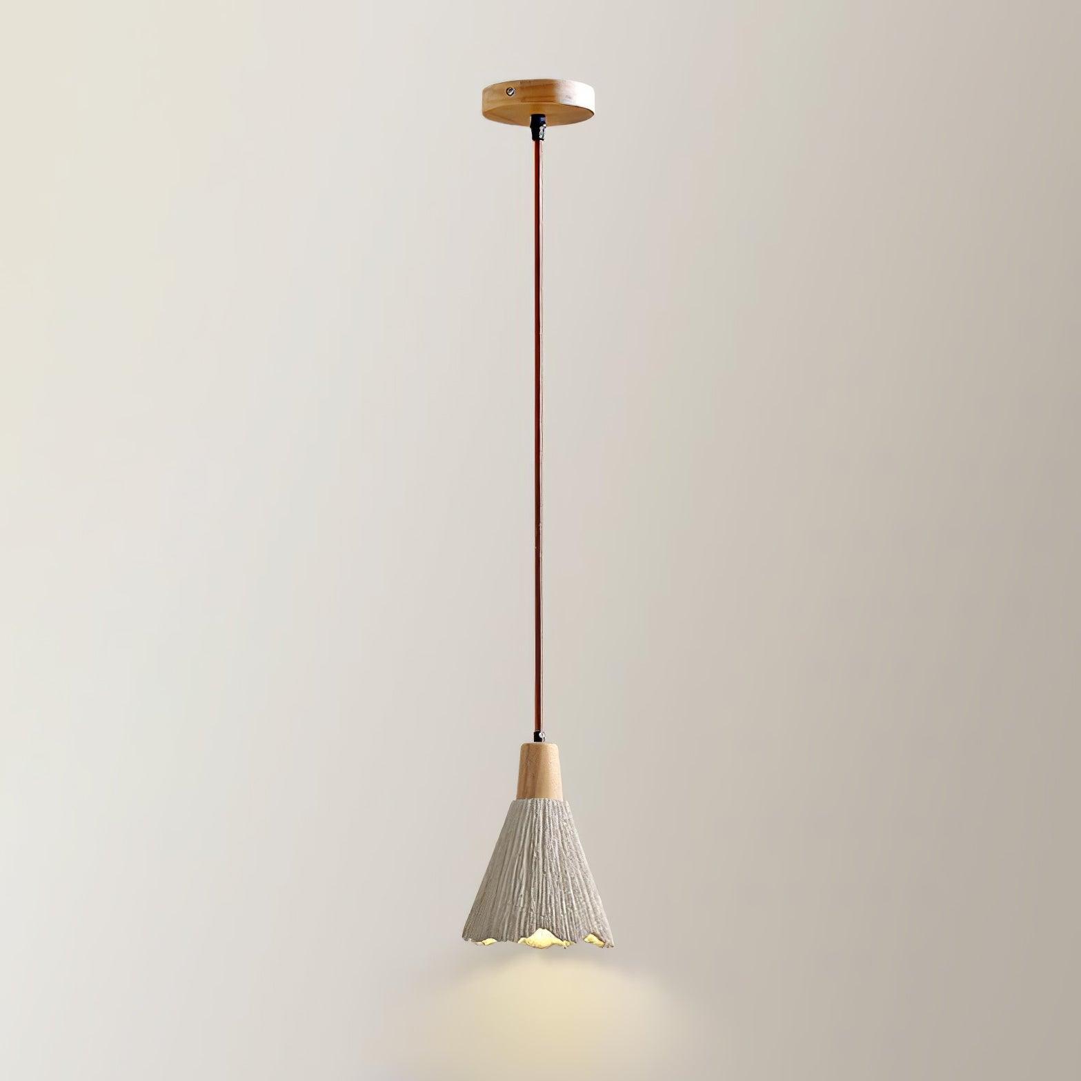 Modern Concrete Pleated Pendant Light - Industrial Style Hanging Lamp for Kitchen Island, Dining Room & Bedroom Lighting