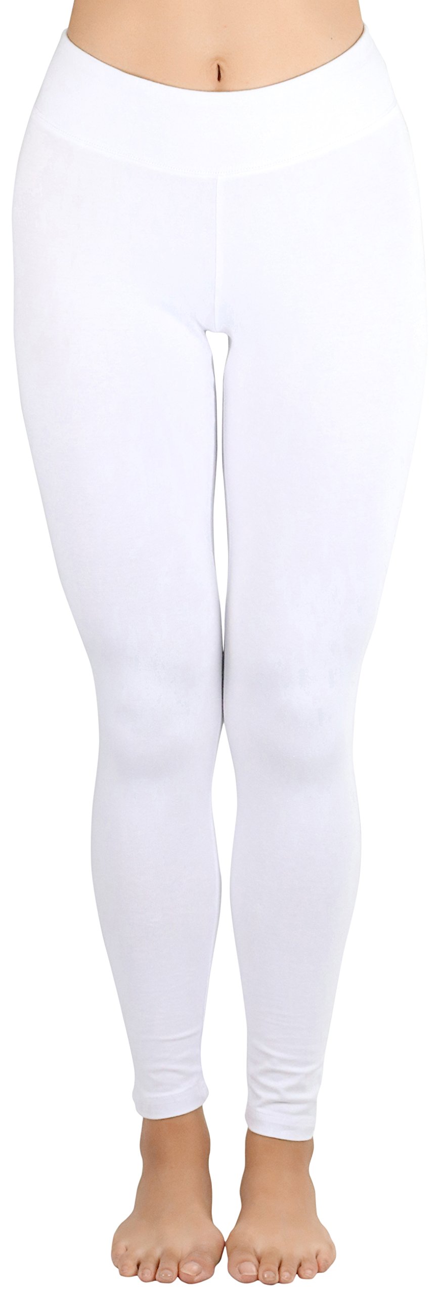 ToBeInStyle Women's Breathable Cotton-Spandex Leggings - Medium Weight, High Waisted Yoga Pants for Workout, Running & Lounge Wear
