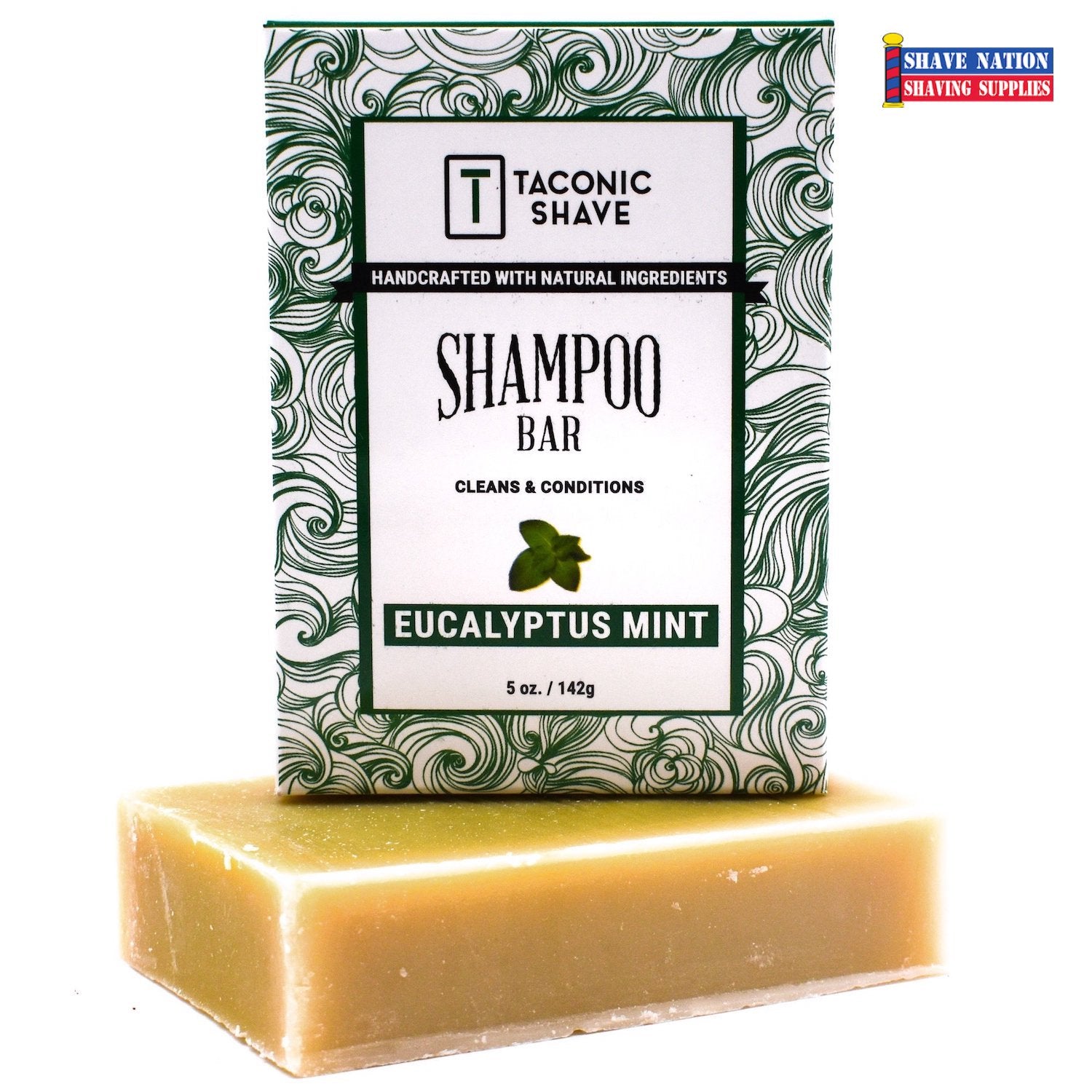Taconic Natural Shampoo Bar with Eucalyptus & Mint - Vegan, Sulfate-Free Hair Care for All Hair Types - Perfect for Travel, Camping & Eco-Friendly Home Use
