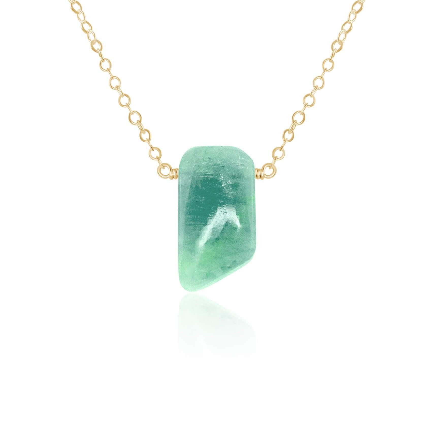 Natural Amazonite Crystal Slab Necklace - Smooth Green Gemstone Jewelry for Women | Healing Stone Pendant for Meditation, Energy Balance & Spiritual Gifts