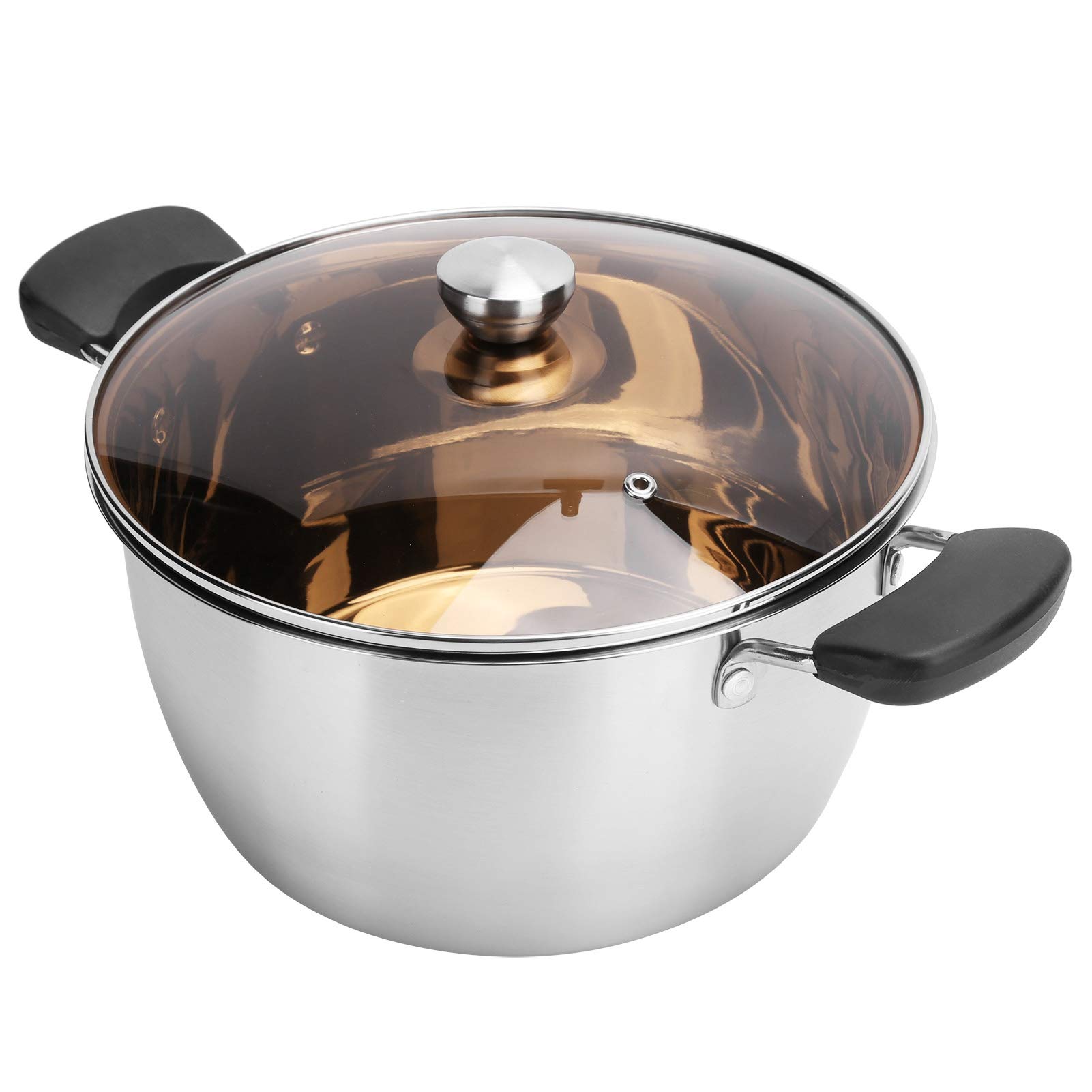 Premium Stainless Steel Cooking Pot with Lid - 3QT Soup Pot for Home, Kitchen & Restaurant Use - Ideal for Boiling, Stewing & Outdoor Camping