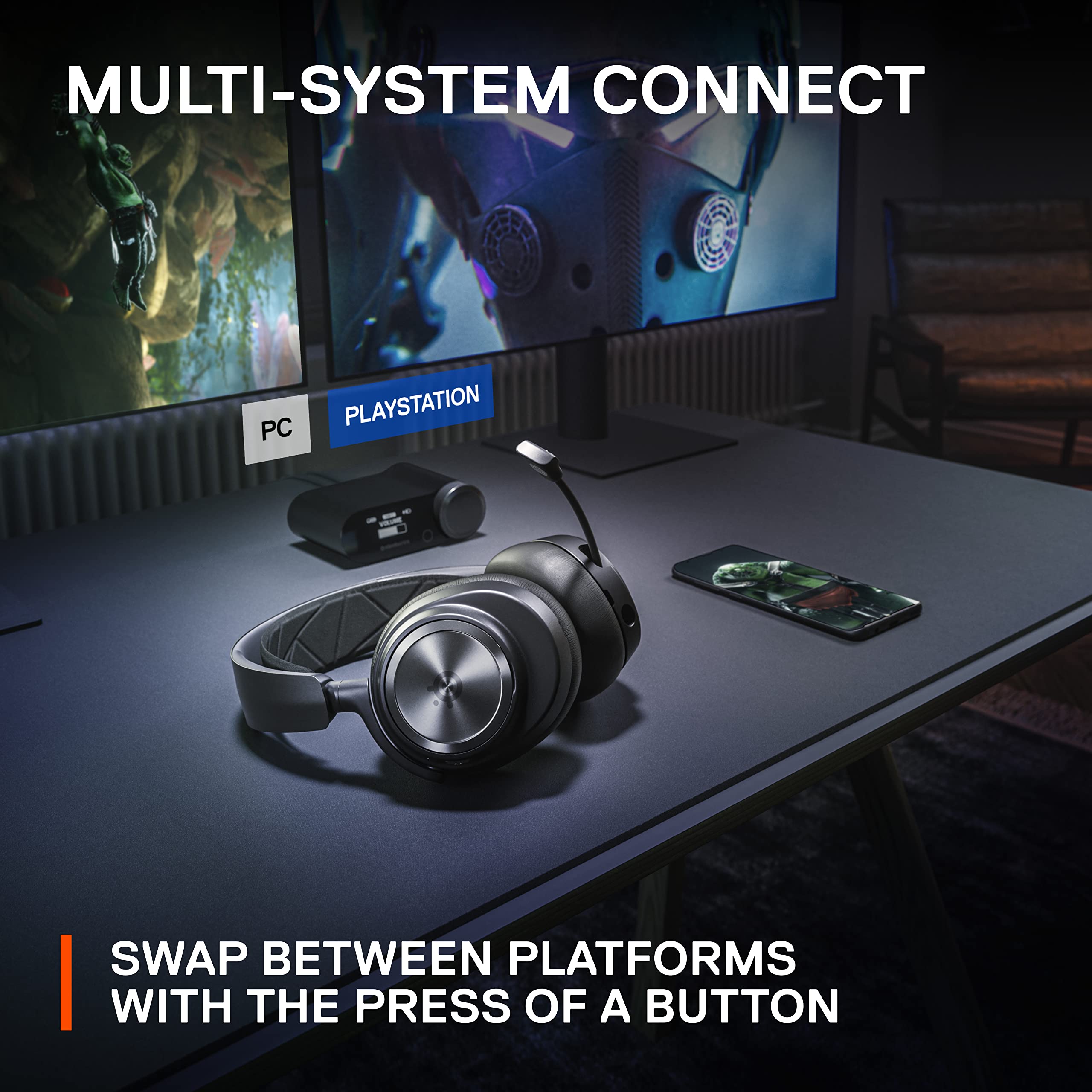 SteelSeries Arctis Nova Pro Wireless Gaming Headset with Hi-Fi Sound & Active Noise Cancellation - Multi-Platform Compatible (PC, PS5, PS4, Nintendo Switch, Mobile) - Infinity Power System & Retractable Mic for Pro Gamers - Perfect for Competitive Gaming, Streaming, and Home Entertainment