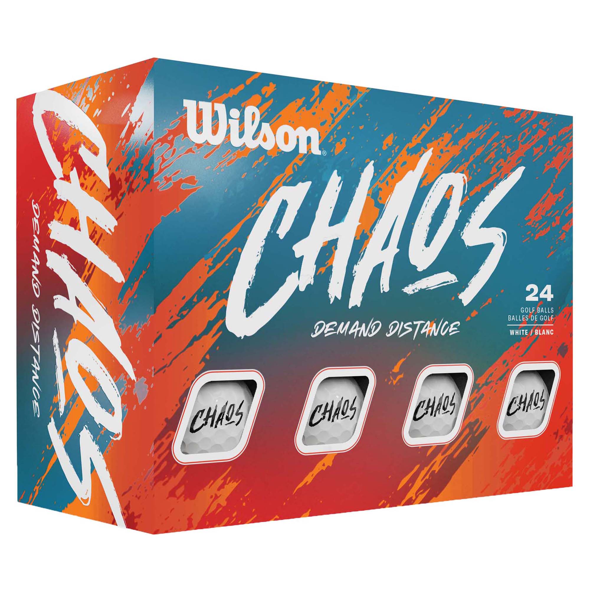 Premium Chaos White Golf Balls - 24 Pack for Practice & Tournament Play - High Visibility Golf Balls for Driving Range & Course Performance