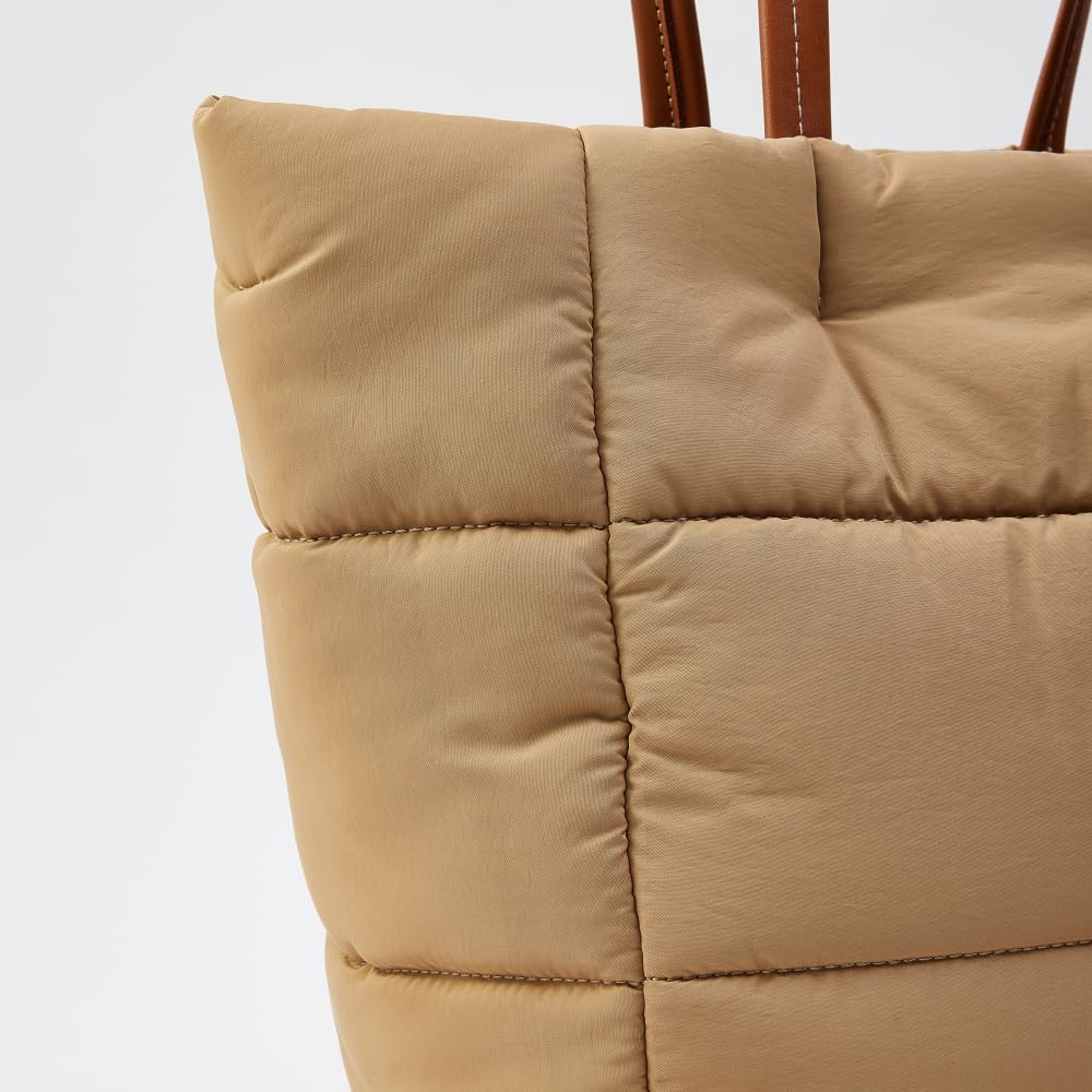 VAKAER Lightweight Down Puffer Tote Bag for Women - Adjustable Strap Quilted Shoulder Crossbody Handbag | Perfect for Work, Travel & Everyday Use