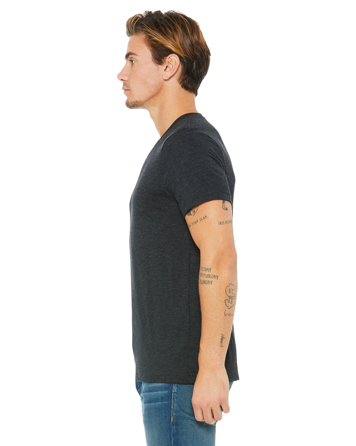 Bella + Canvas 3415C Unisex Triblend V-Neck T-Shirt - Soft Comfortable Tee for Men & Women - Perfect for Casual Wear, Gym, and Everyday Outfits