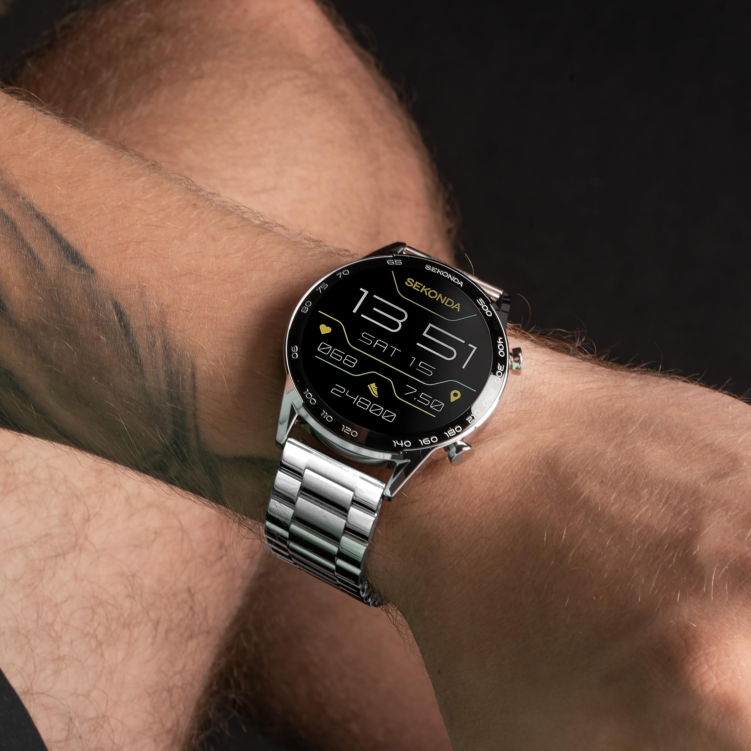 Sekonda Active Plus 45mm Men's Smart Watch with Heart Rate Monitor, Sleep Tracking, Fitness Tracker, Music Control, Weather & Notifications - Perfect for Running, Workouts & Daily Activity Tracking
