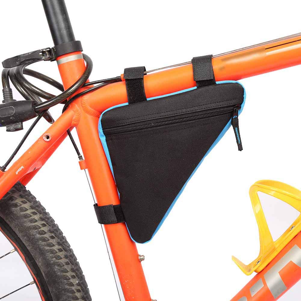 Waterproof Bicycle Triangle Frame Bag - Quick Release Front Tube Pouch for Cycling Accessories (Black & Blue) | Perfect for Mountain Bikes, Road Bikes & Commuting - Store Tools, Phone & Essentials
