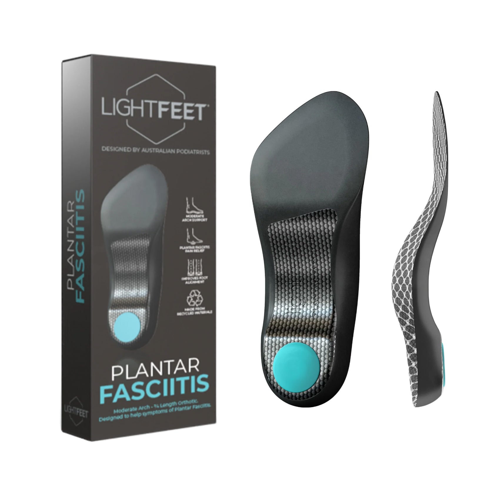 Unisex Plantar Fasciitis Insoles with Moderate Arch Support - Lightweight & Comfortable Foot Orthotics for Running, Walking & Everyday Wear - Relief Heel & Foot Pain for Men & Women
