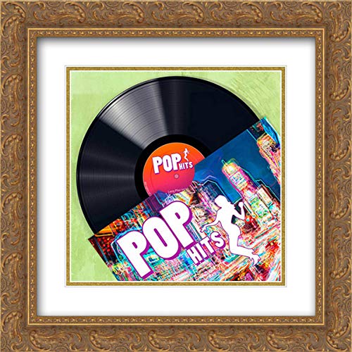 15x15 Gold Ornate Framed Double Matted Museum Art Print - Vinyl Club Pop Art by Steven Hill | Perfect for Home Decor, Office Wall Art & Gift Ideas