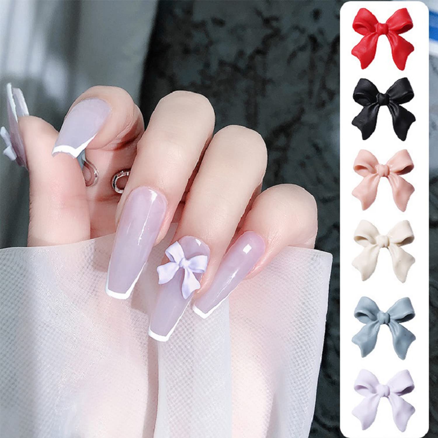 JERCLITY 3D Aurora Butterfly & Bow Nail Charms - 2 Boxes Nail Art Decorations with Pearls & Studs for Acrylic Nails - Perfect for Salon, DIY Manicure & Women's Nail Accessories - Great Gift for Girls & Teens
