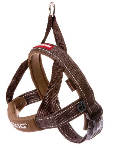 EzyDog Quick Fit Adjustable Dog Harness - Chocolate Brown - 6 Sizes for Small to Large Dogs - Perfect for Walking, Running & Outdoor Adventures