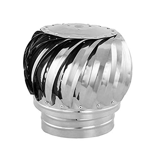 304 Stainless Steel Rotating Chimney Cowl Cap - Anti-Downdraught Vent Spinner with Adjustable Clamp (160mm) for Standard Chimney Pots | Weatherproof Roof Protection for Homes & Outdoor Fireplaces