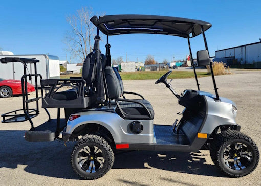48V Electric Golf Cart 4 Seater - Renegade Light Edition Utility UTV in Silver | Perfect for Golf Courses, Campuses & Resort Transportation