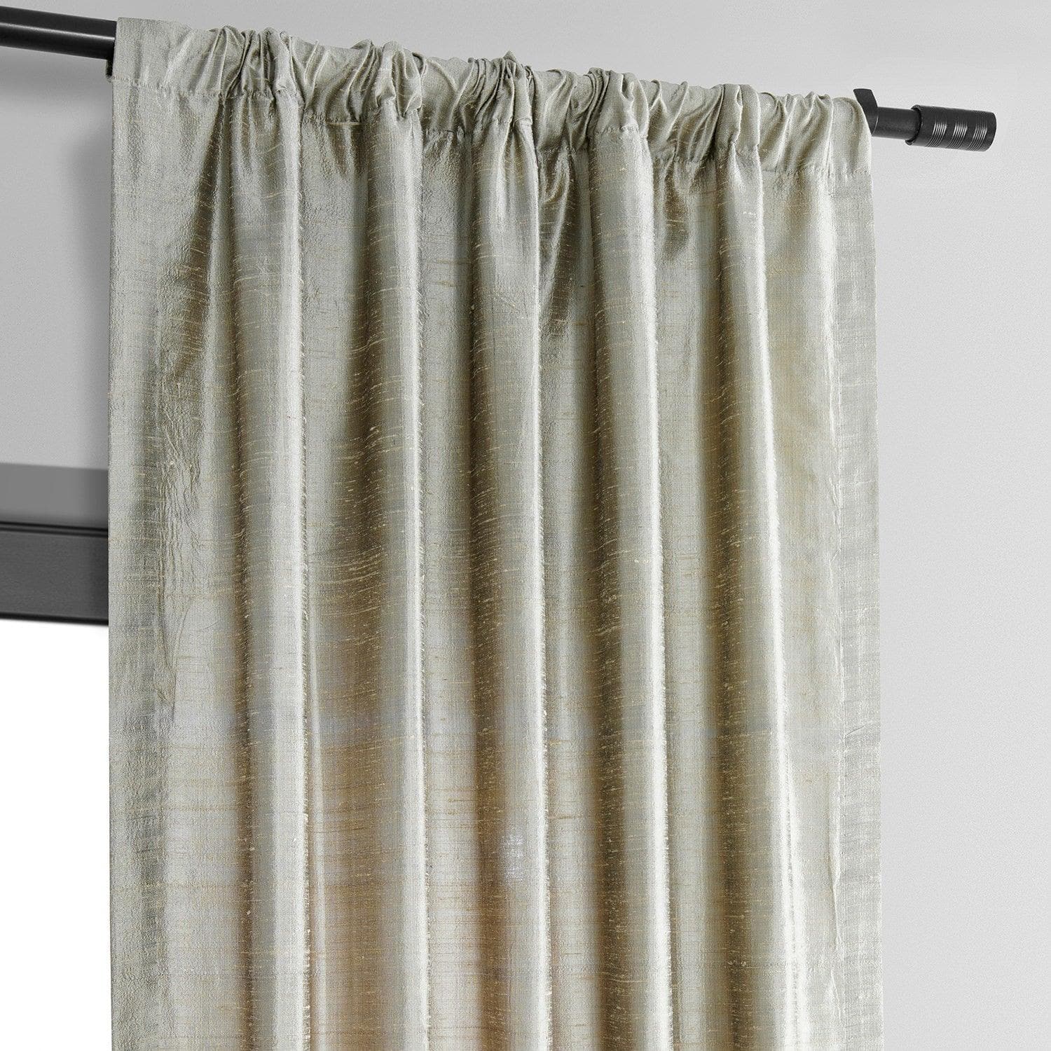 Luxury Cashmere Textured Dupioni Silk Blackout Curtains - Elegant Room Darkening Drapes for Bedroom & Living Room