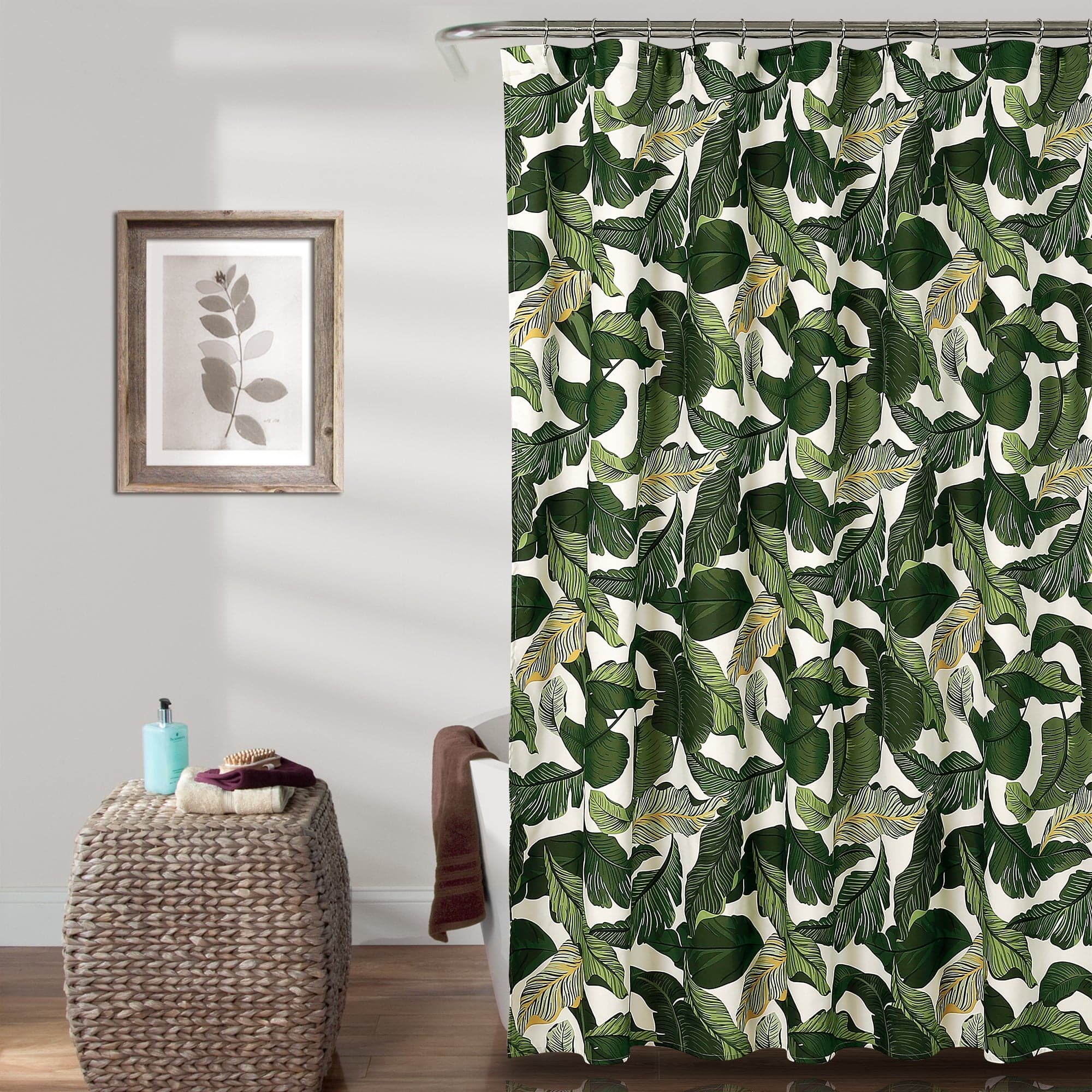 Tropical Paradise Shower Curtain - Waterproof Bathroom Decor with Vibrant Palm Leaf Design - Perfect for Beach, Coastal, or Vacation Themed Bathrooms