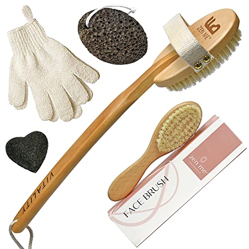 Premium Dry Brush Set for Body & Face - Exfoliate Naturally at Home