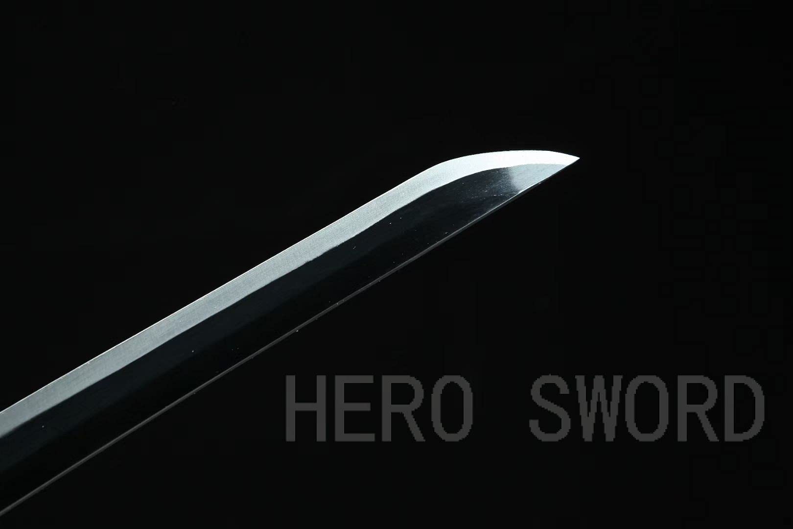 HERO SWORD Japanese Anime Katana - Hand Forged 1045 Carbon Steel Samurai Sword, Full Tang Handmade Sharp Blade - Demon Slayer Inspired Katana for Cosplay, Martial Arts Training & Anime Collection