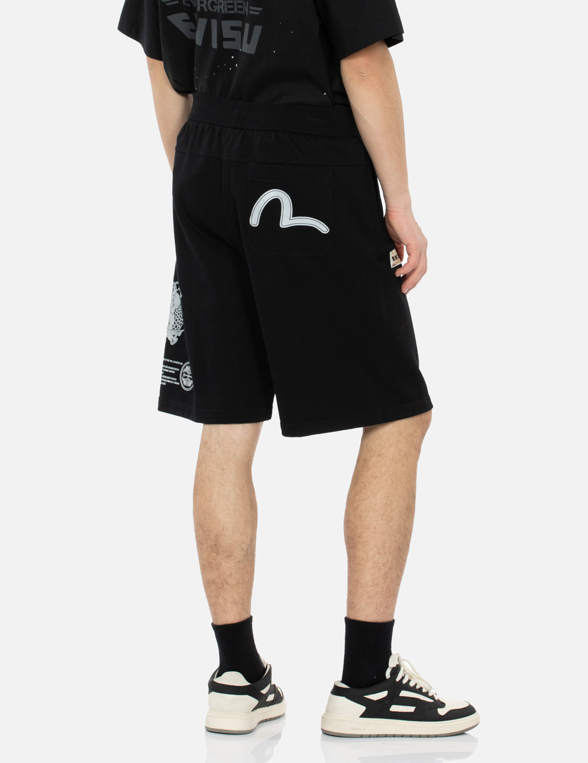 Godhead & Koinobori Reflective Print Relaxed Fit Sweat Shorts for Men - Comfortable Athletic Lounge Shorts for Gym, Running, Yoga & Casual Wear