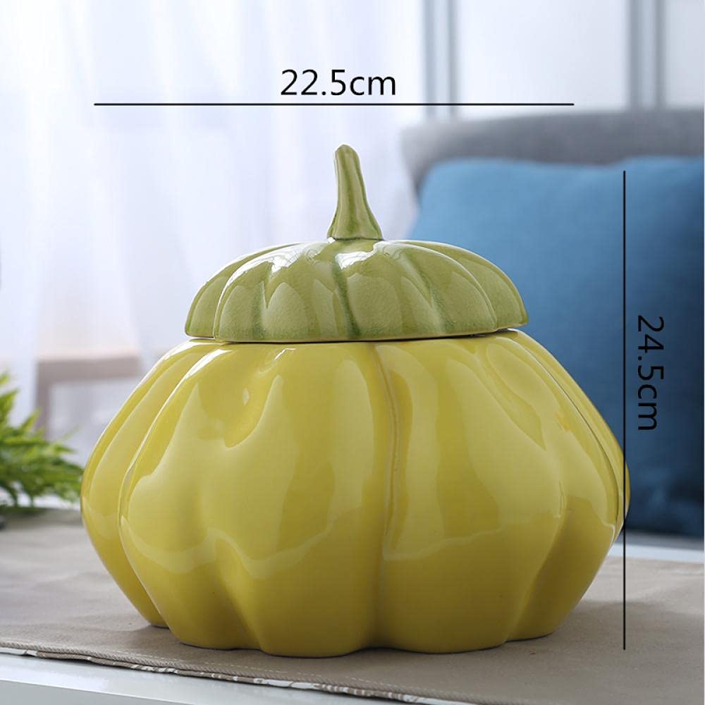 Ceramic Pumpkin Storage Jar with Lid - Decorative Desktop Organizer for Home & Office | Perfect for Fall Decor, Candy Storage, and Kitchen Countertop Display