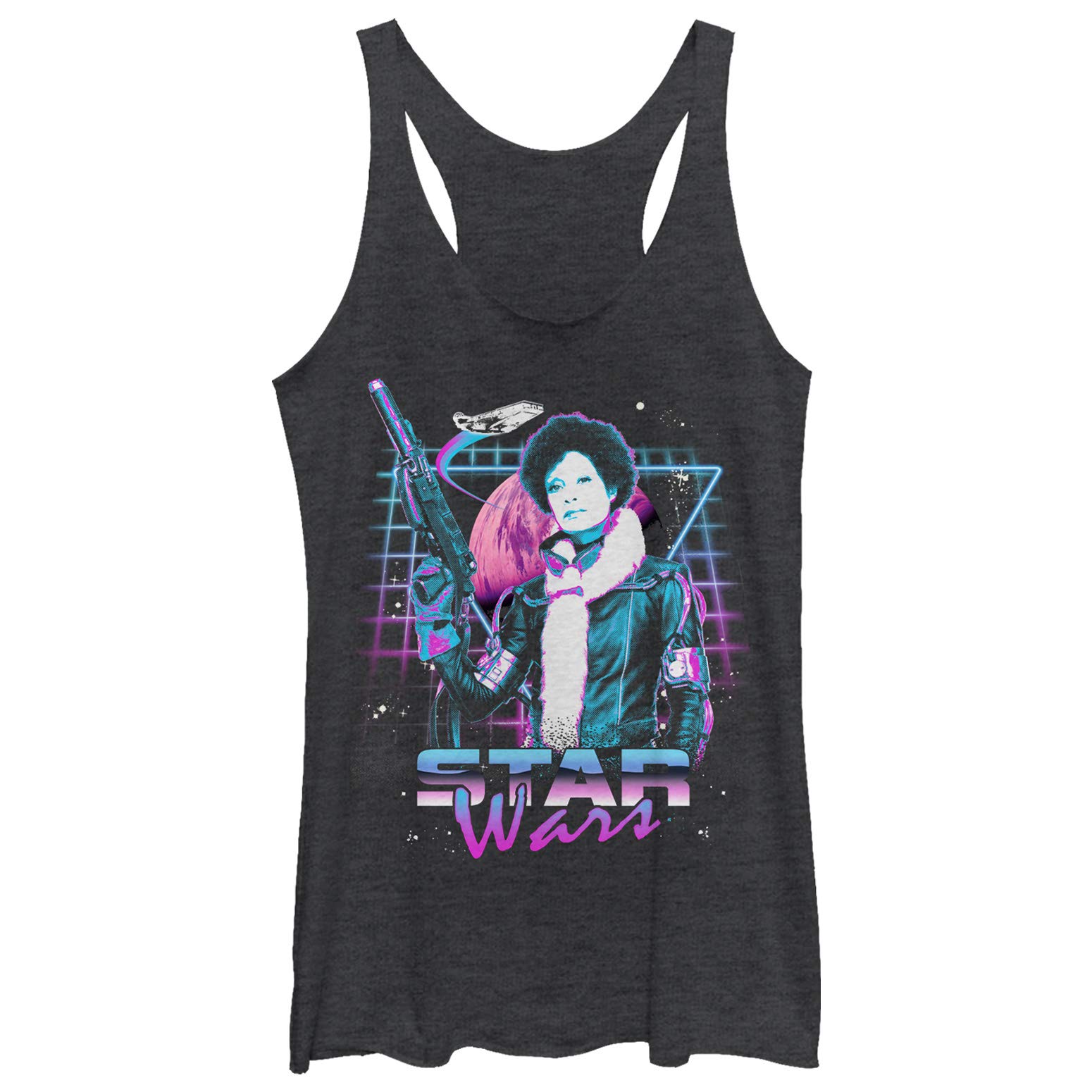 Star Wars Han Solo Women's Tri-Blend Racerback Tank Top - Soft Layering Tee for Cosplay, Casual Wear & Everyday Outfits - Inspired by Newton Fury Design