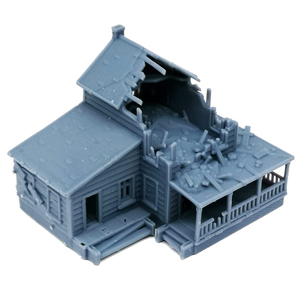 Outland Models 1:160 N Scale Railway Scenery - Realistic Damaged Country House Structure for Model Train Layouts | Perfect for Dioramas, Miniature Displays & Railroad Scenes