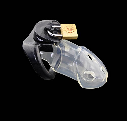 Hypoallergenic Male Chastity Cage - Clear Plastic Cock Ring for Adult Play & BDSM