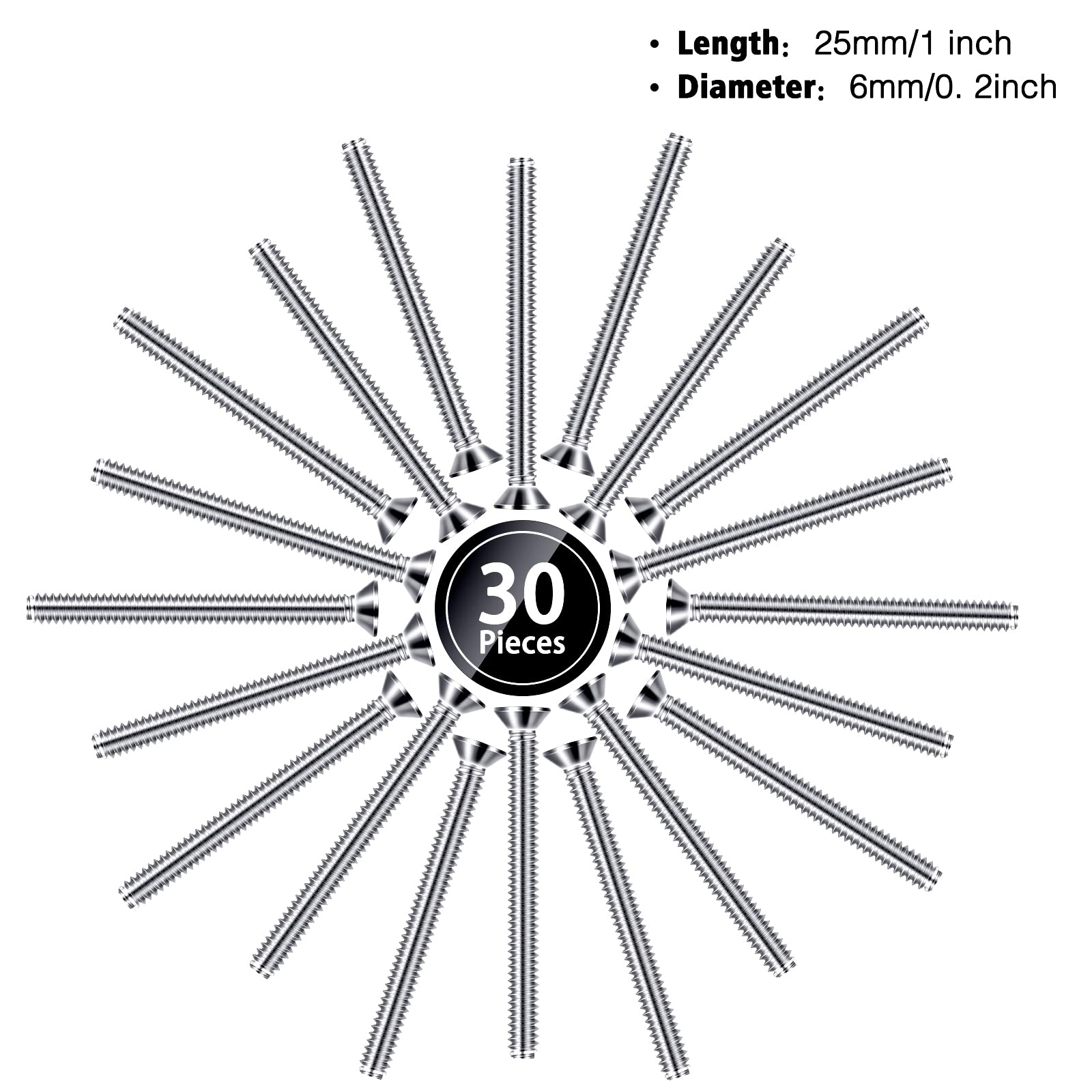 30pcs Extra Long Outlet Screws 6-32x1