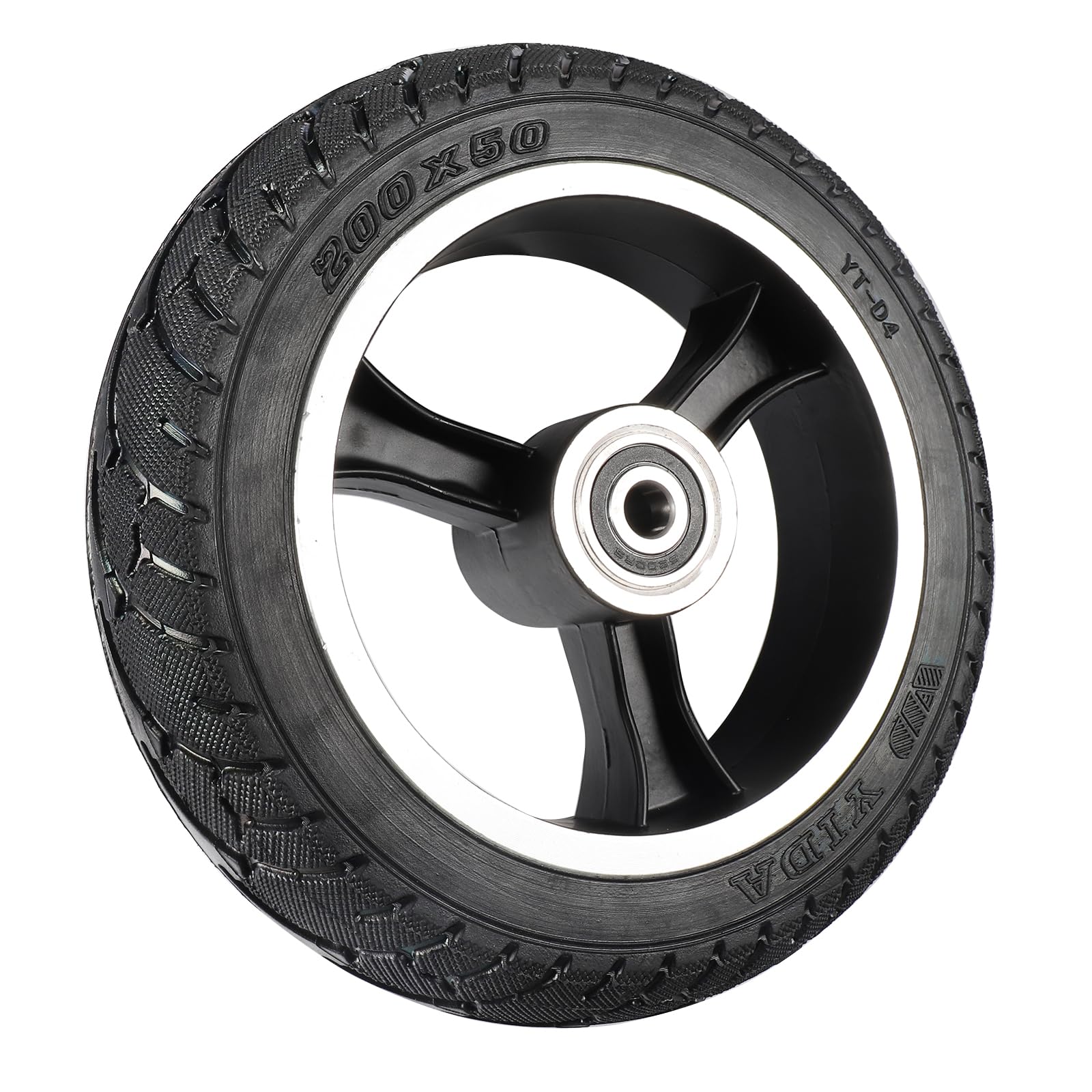 200x50 Solid Tire with Aluminum Hub - 8 Inch Non-Pneumatic Replacement Wheel for S10 Megawheels Electric Scooter | Durable & Maintenance-Free for Commuting, Campus Travel & Last-Mile Delivery