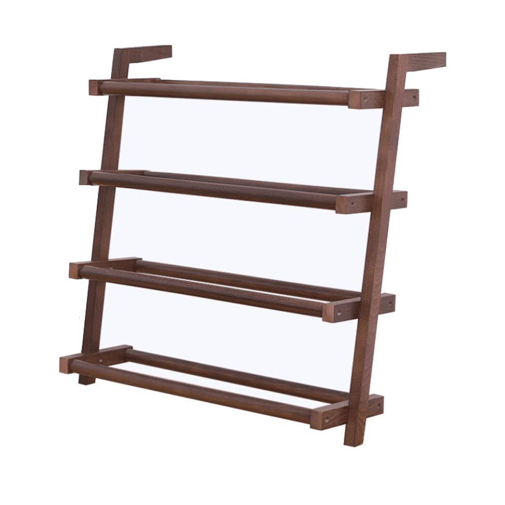 Premium 4-Tier Stackable Wooden Shoe Rack Organizer - Free Standing Shoe Storage Shelf for Entryway, Hallway, Closet & Living Room - Space Saving Shoe Organizer for Sneakers, Boots & Sandals (Perfect for Small Apartments & Home Organization)