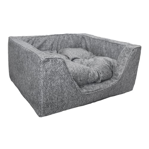 Luxury Square Dog Bed with Microsuede - Snoozer Show Dog Collection, Palmer Dove - Large Size Orthopedic Pet Bed for Medium to Large Dogs - Perfect for Living Room, Bedroom & Kennel Comfort