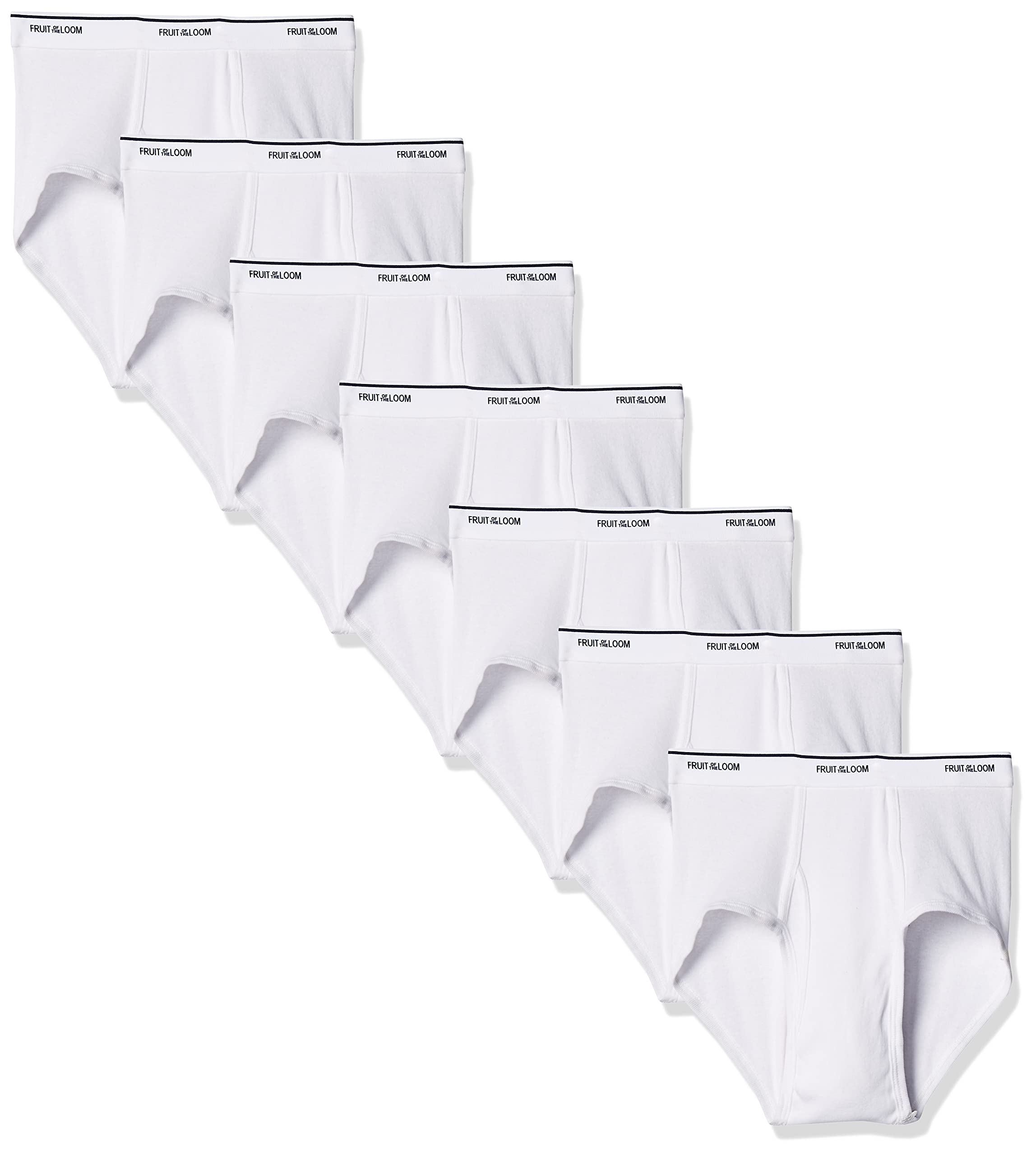 Fruit of the Loom Men's Basic Cotton White Brief Underwear Multipack (6-Pack) - Soft Comfortable Underwear for Everyday Wear, Workout & Travel