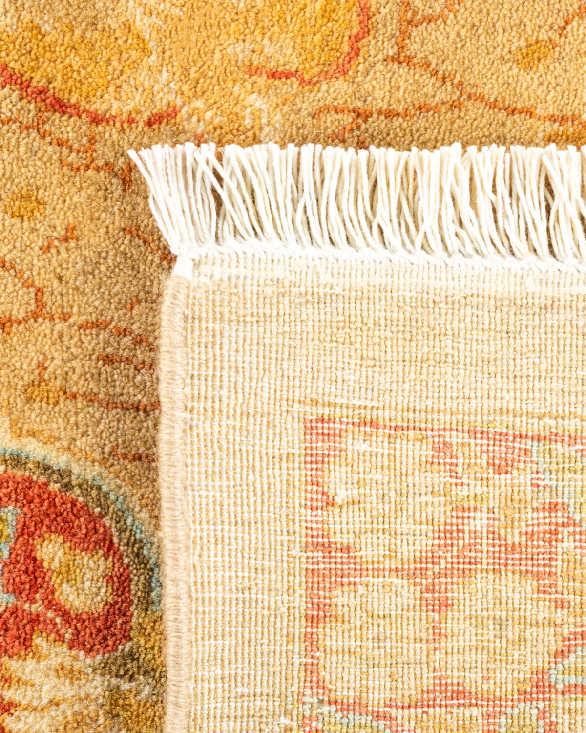 Handmade Wool Oriental Mogul Yellow 6x9 Area Rug - Traditional Hand-Knotted Design for Living Room, Bedroom & Dining Room Decor