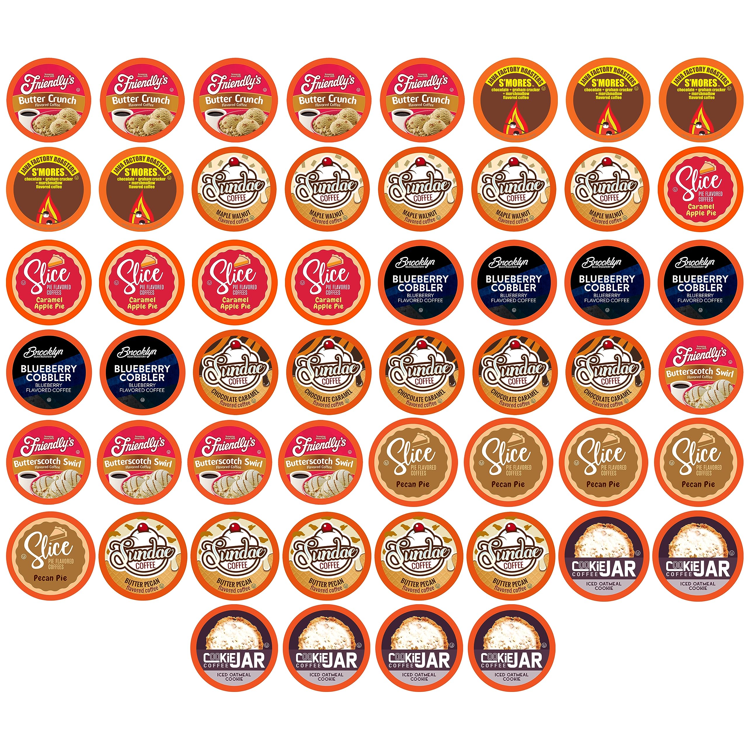 Two Rivers Coffee Dessert Coffee Pods Sampler - 52 Count K-Cup Compatible Variety Pack for Keurig 2.0 Brewers | Gourmet Flavored Single-Serve Coffee for Office, Home & Gifting