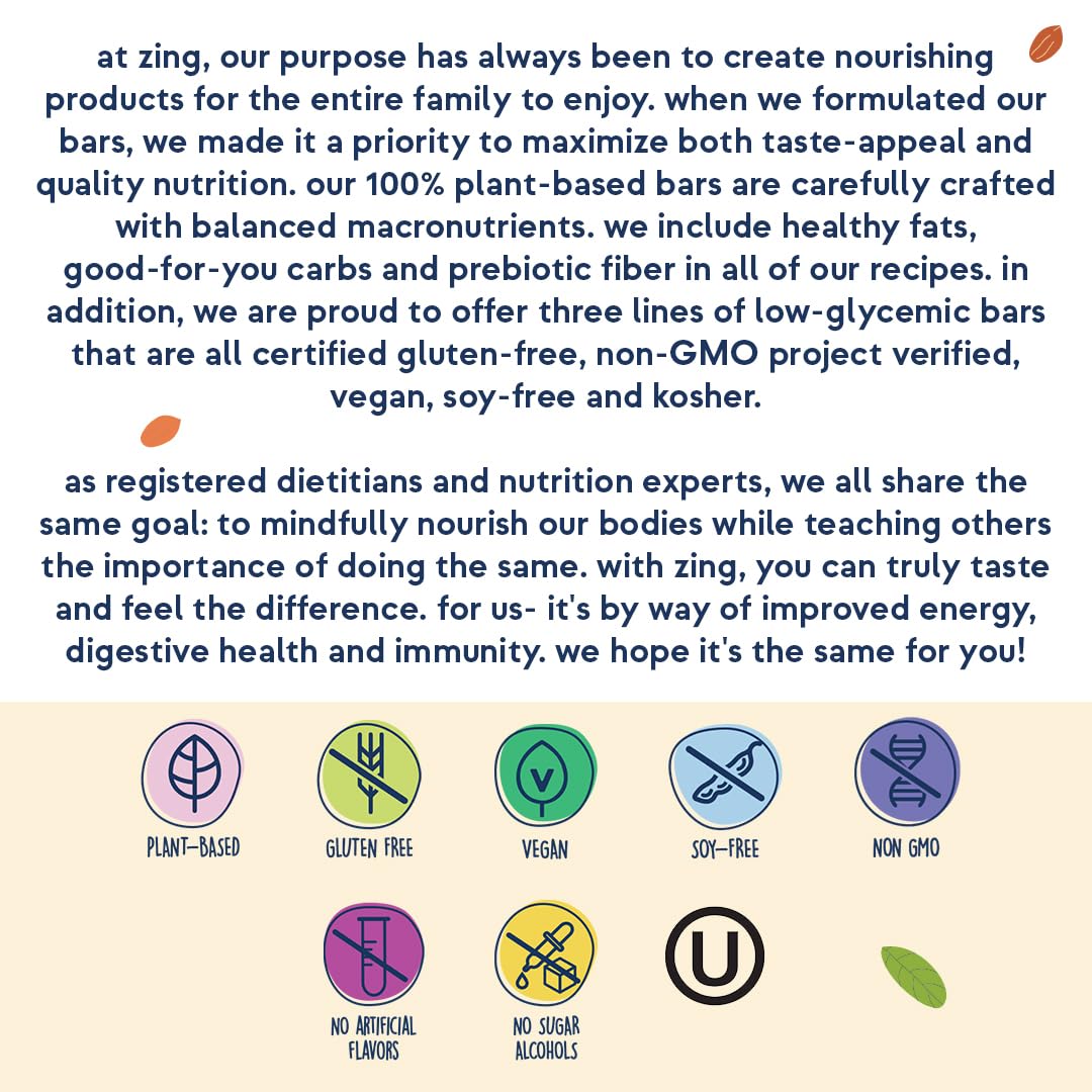 Zing Peanut Butter Chocolate Chip Vegan Protein Bars - Gluten Free, High Protein, High Fiber, Dairy Free, Plant Based, Kosher, Low Sugar, No Sugar Alcohols - 12 Pack | Perfect for Post-Workout Recovery, Healthy Snacking & On-the-Go Nutrition