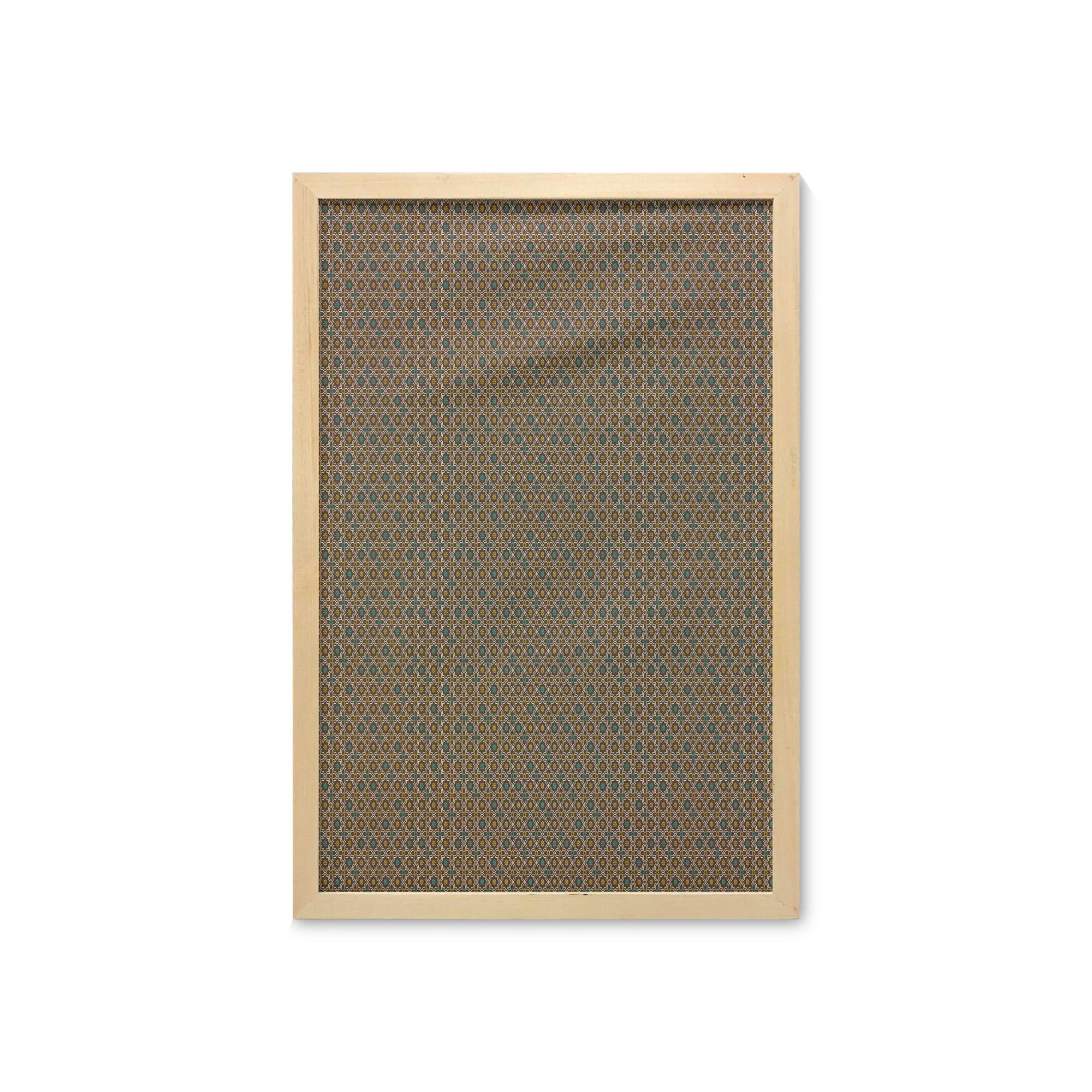 Ambesonne Chocolate Brown Wall Art with Frame - Oriental Folk Star Printed Fabric Poster 23x35 Inches for Bathroom, Living Room, Dorm Decor | Home & Office Wall Decor