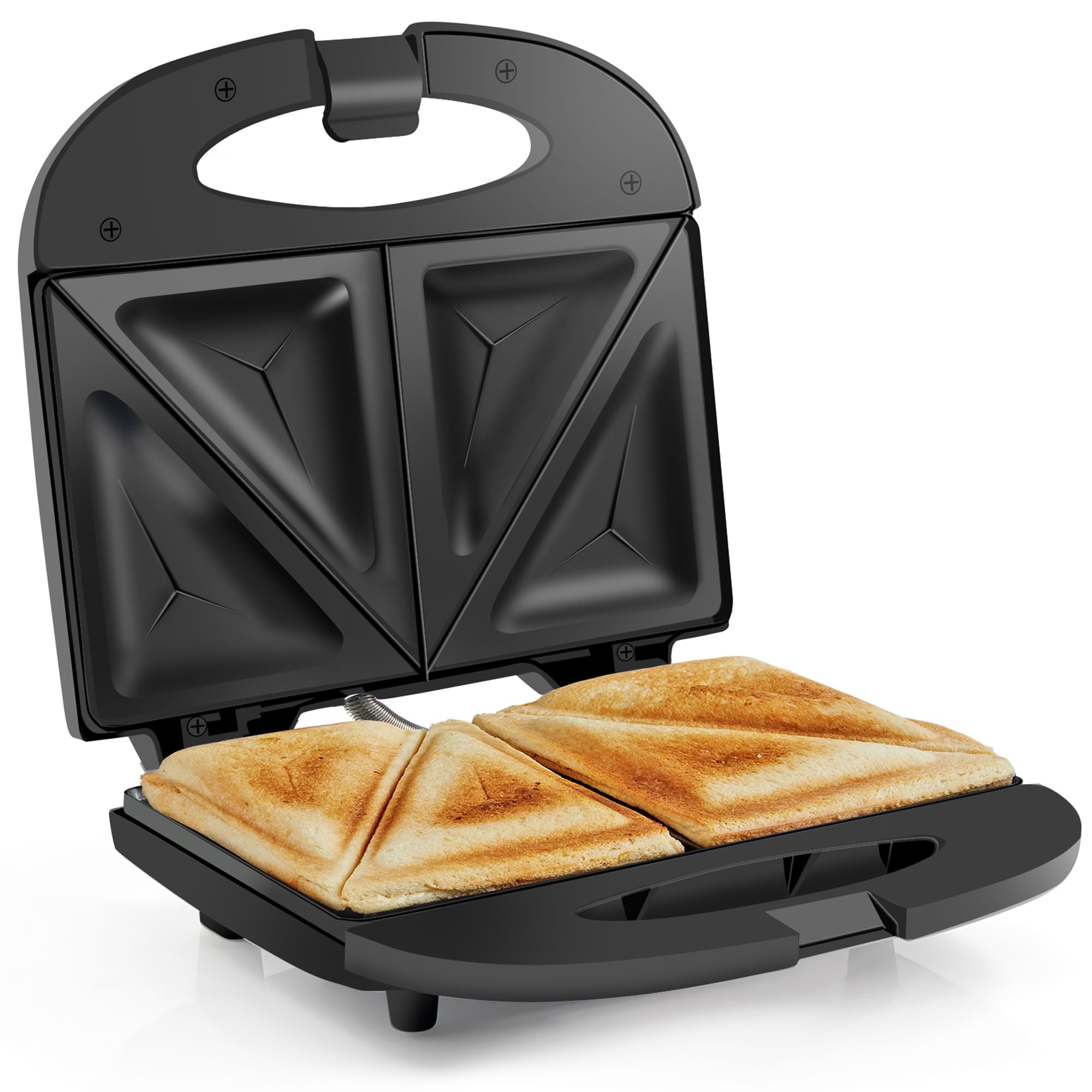 Elite Gourmet ESM-2207 2-Slice Sandwich Panini Maker - Non-Stick Surface for Grilled Cheese, Tuna Melts & Omelets - Perfect for Breakfast, Lunch & Quick Snacks at Home or Office (Black)