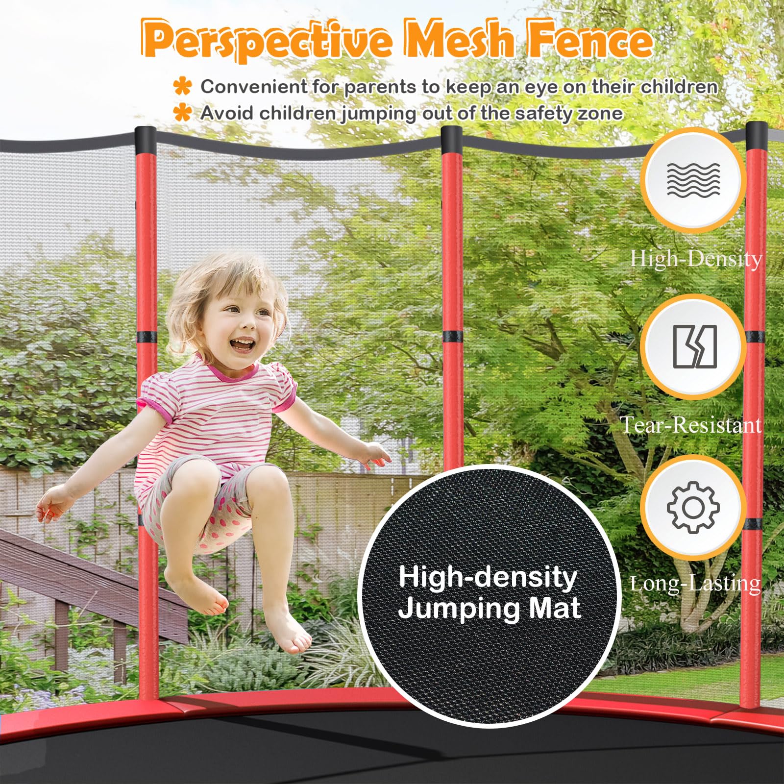 LIFEZEAL Kids Trampoline with Safety Net - Indoor/Outdoor Bounce Trampoline for Children, Heavy Duty Steel Frame, Protective Mat, Max 135kg Capacity - Perfect for Backyard, Garden, Playroom & Birthday Gifts